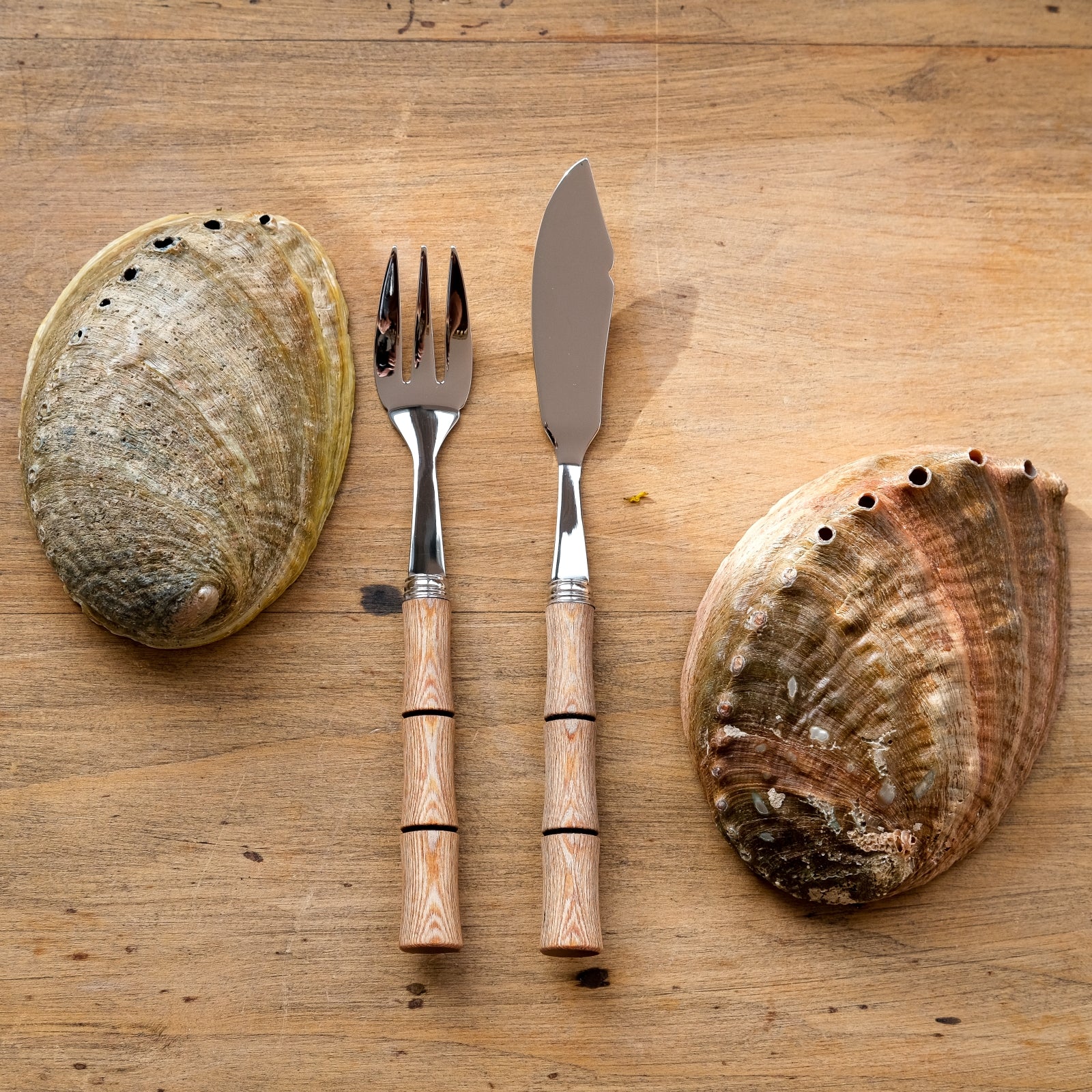 Bambou, Bois stratifié clair - Couverts à poisson