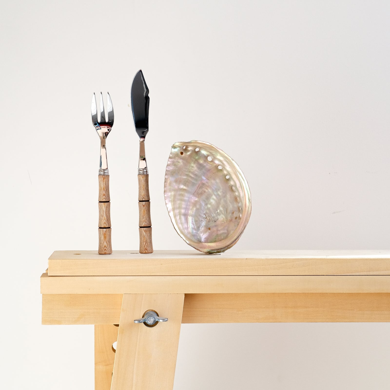 Bambou, Bois stratifié clair - Couverts à poisson