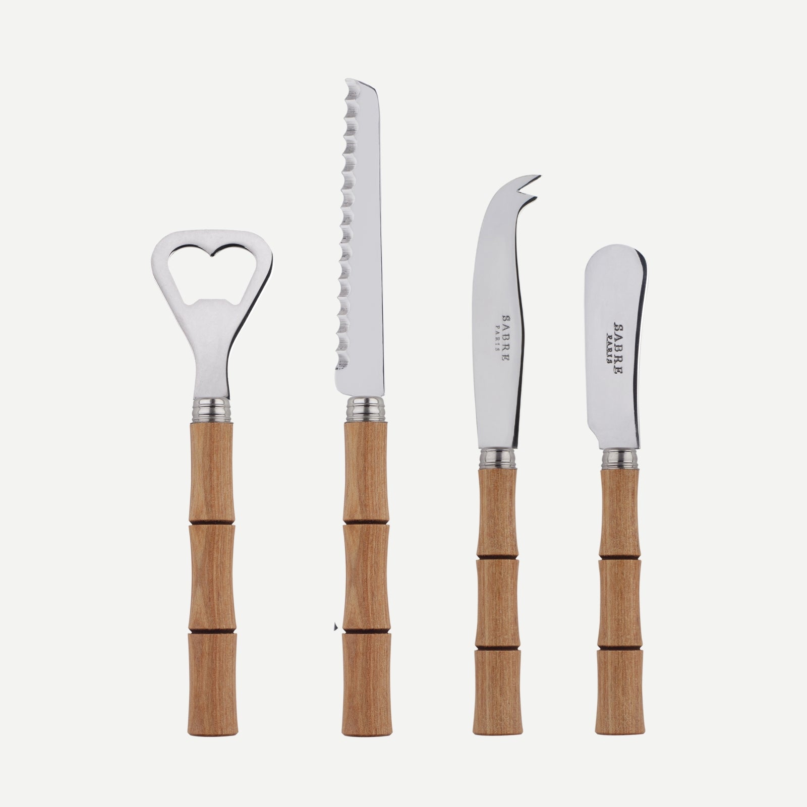 Bambou, Bois stratifié clair - Set apéro