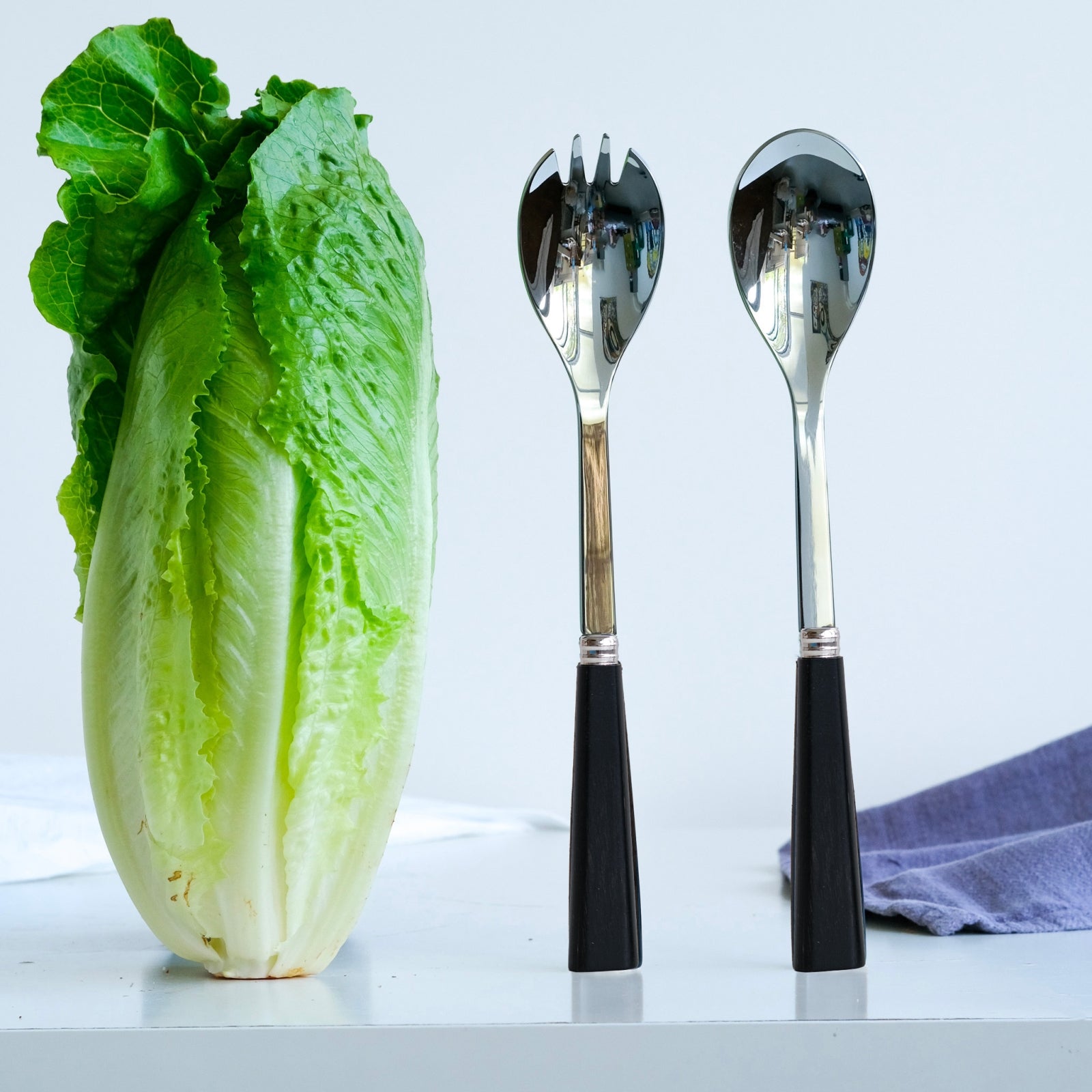 Nature, Bois stratifié noir - Couverts à salade
