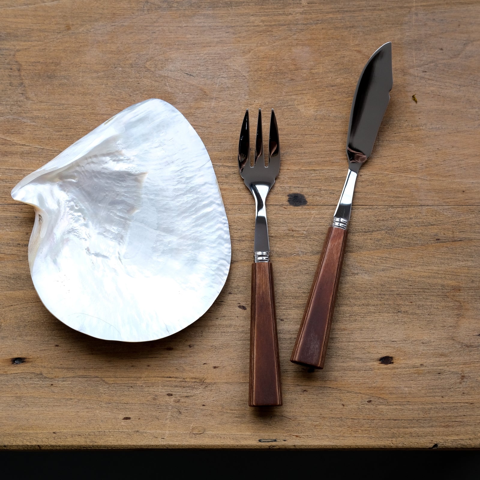 Nature, Klares pressholz - Fischbesteck