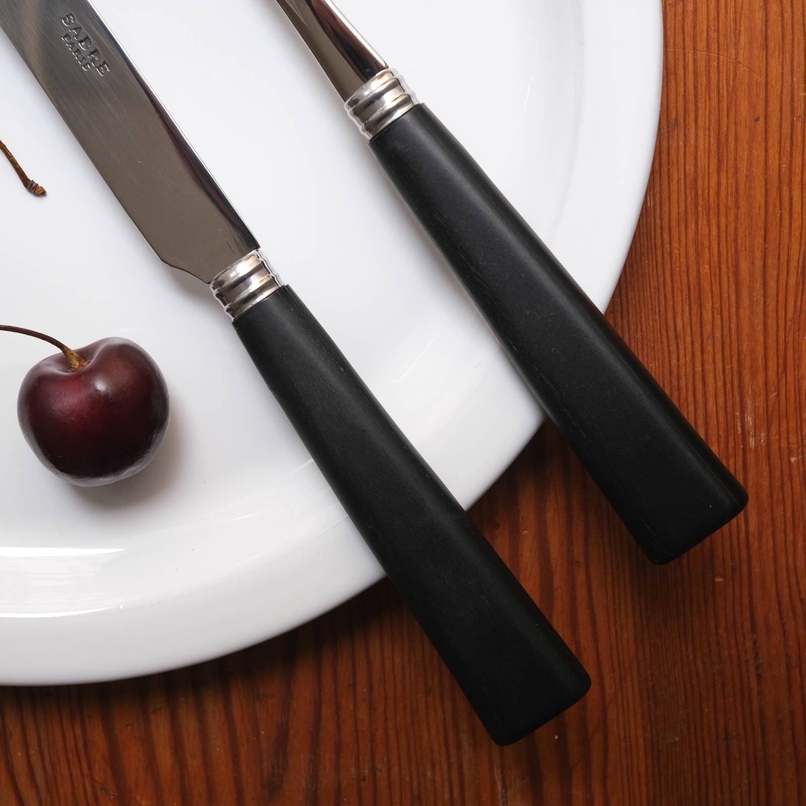 Nature, Black press wood - 4 pieces cutlery set