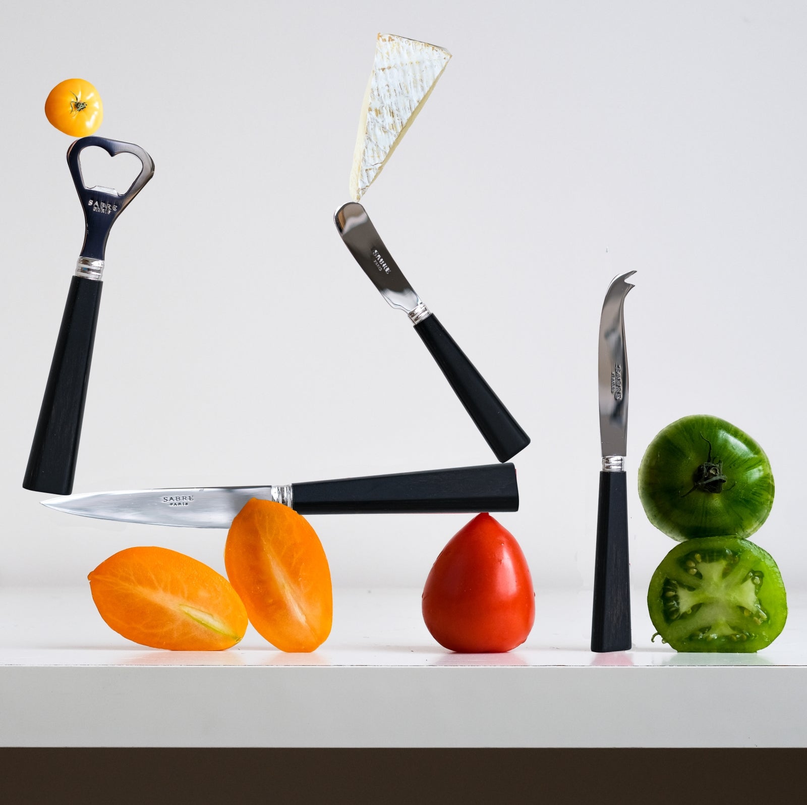 Nature, Bois stratifié noir - Couteau à fromage PM