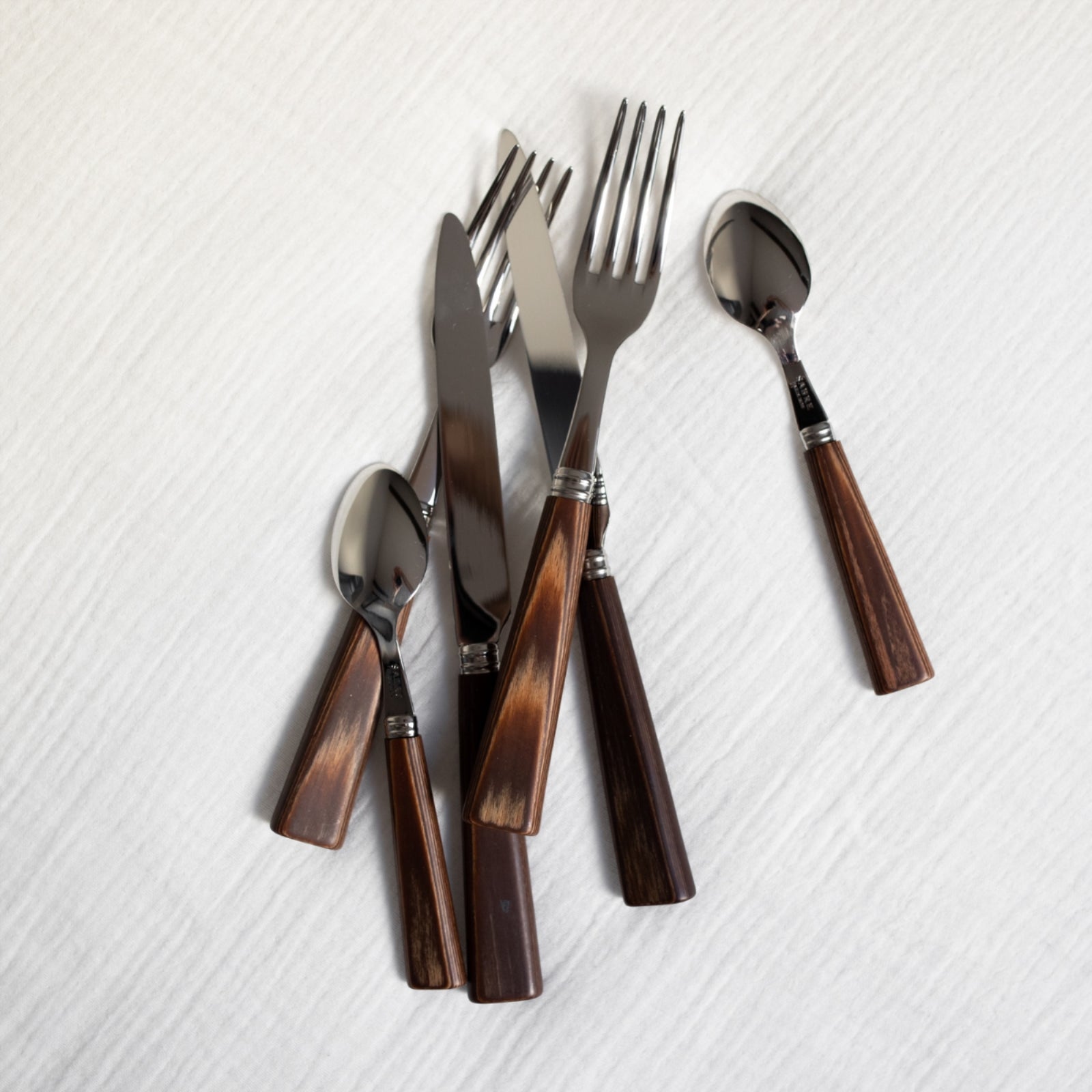 Nature, Light press wood - 48 pieces cutlery set