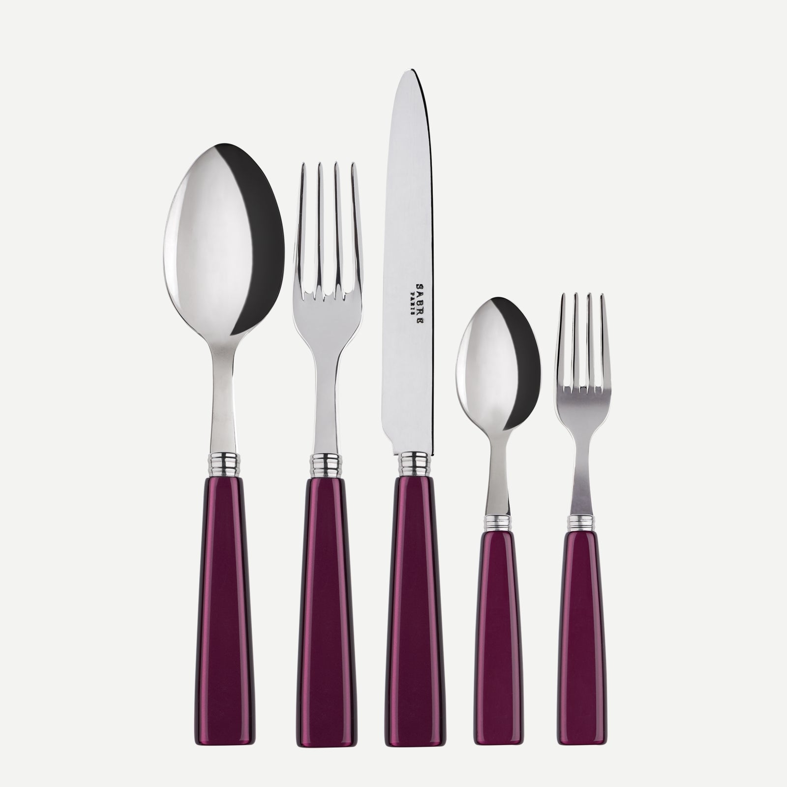 Icône, Aubergine - Set de 5 couverts de table