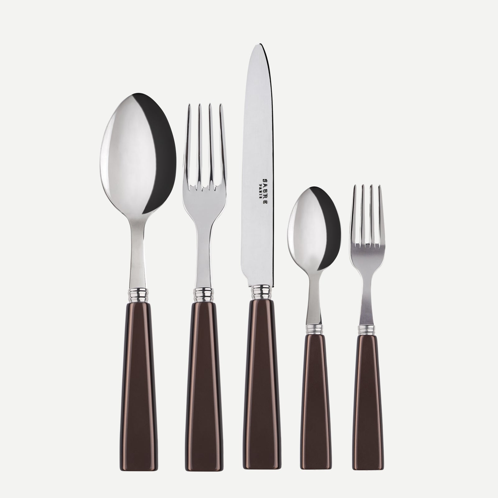 Icône, Brown - 5 pieces cutlery set