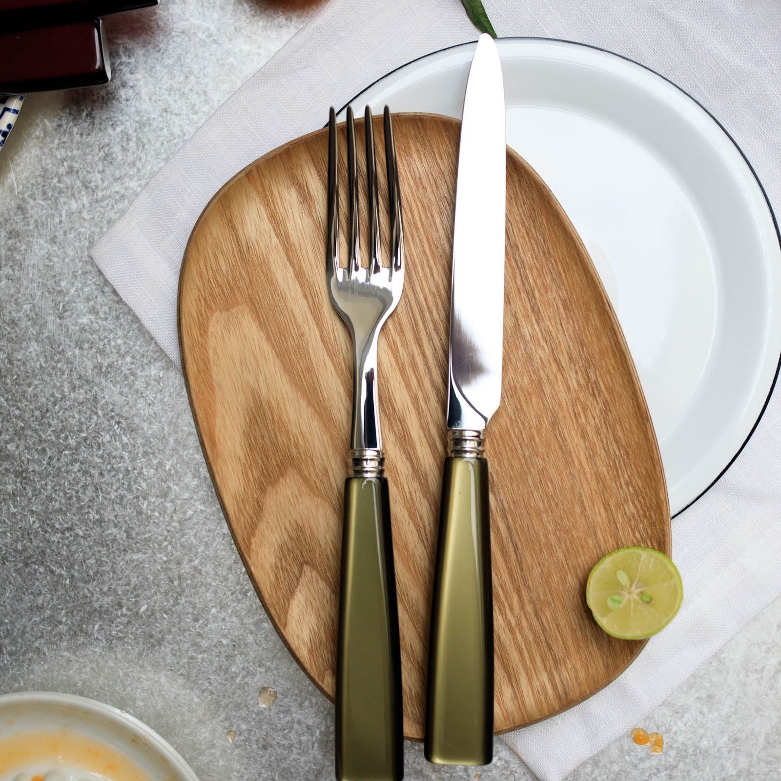 Icône, Olive - Set de 5 couverts de table