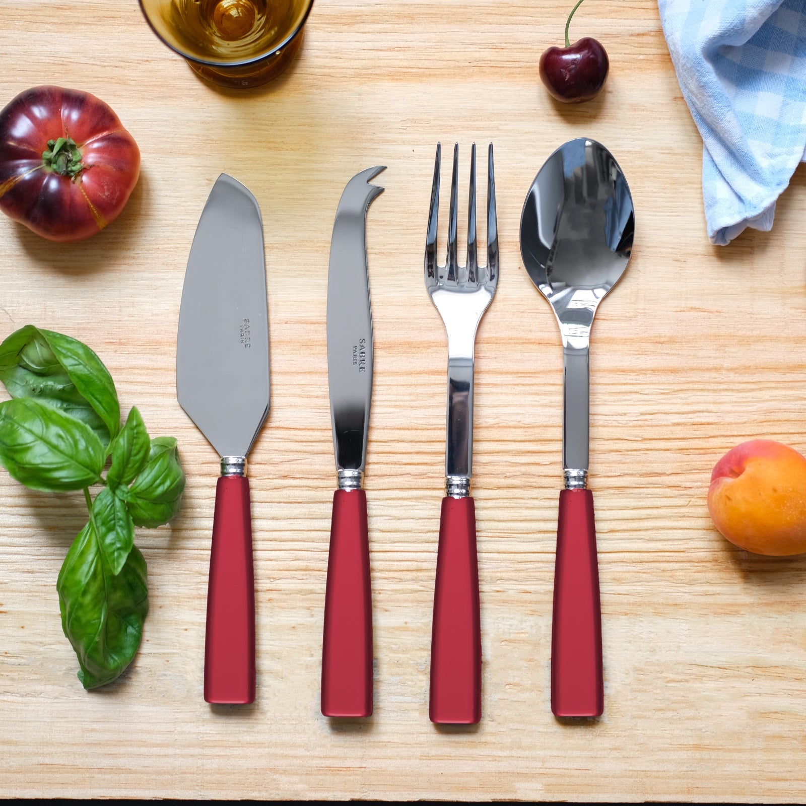 Icône, Rouge - Set Les Essentiels - ensemble de 4 couverts de service