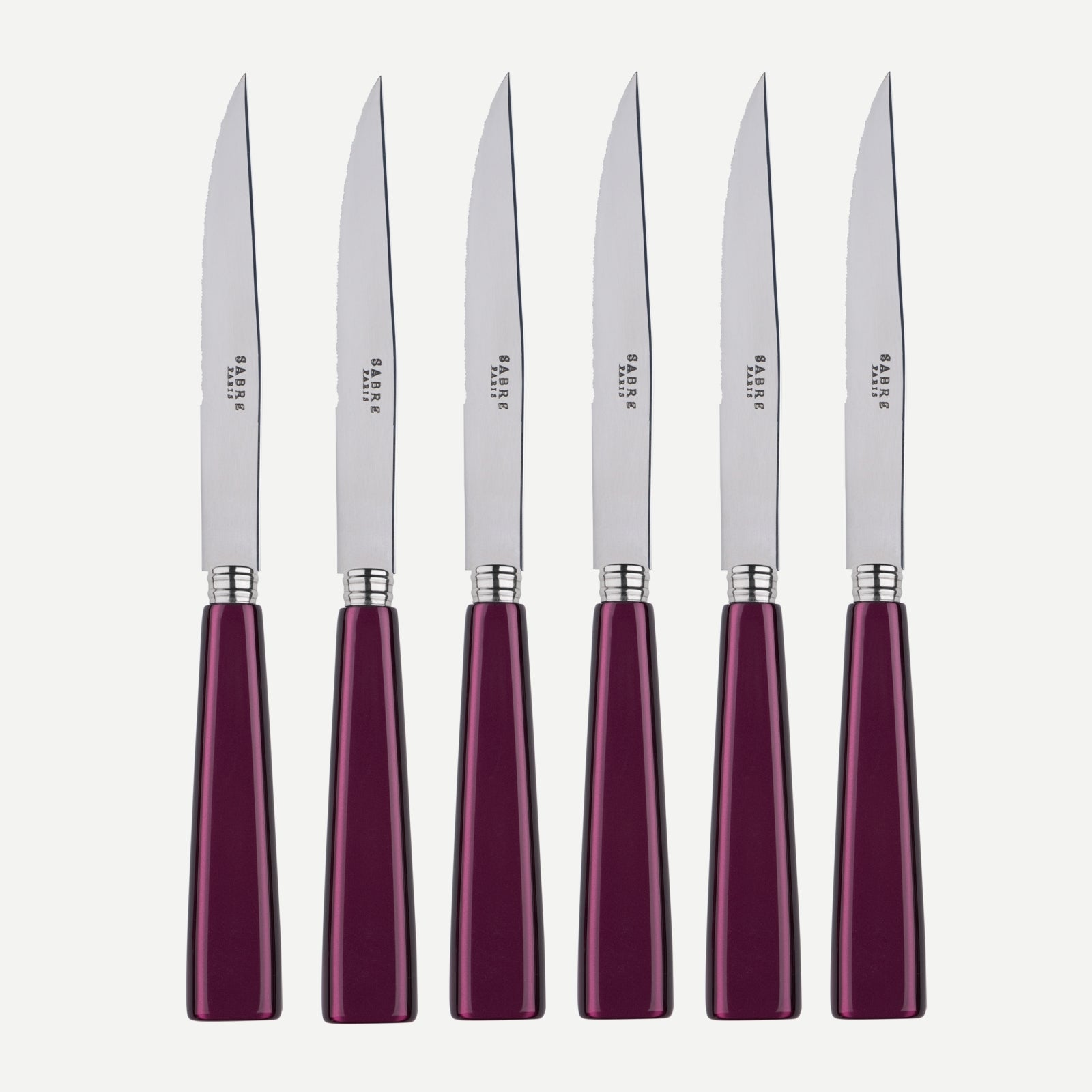 Icône, Aubergine - Set of 6 steak knives