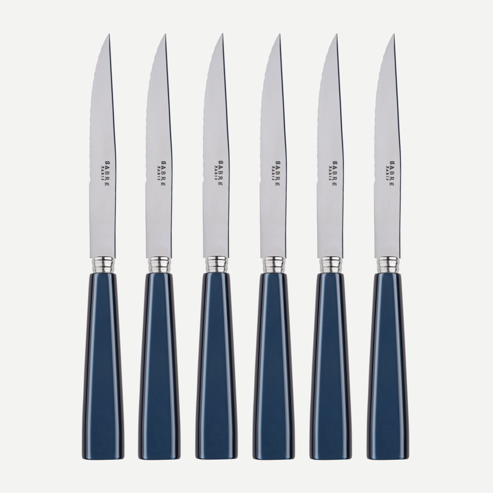 Icône, Steel blue - Set of 6 steak knives
