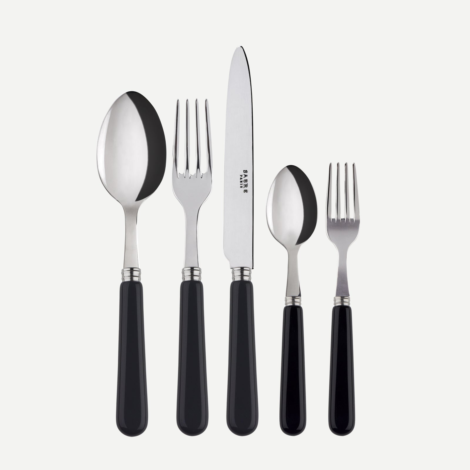 Pop unis, Schwarz - Essbesteck-Set - 5-teilig