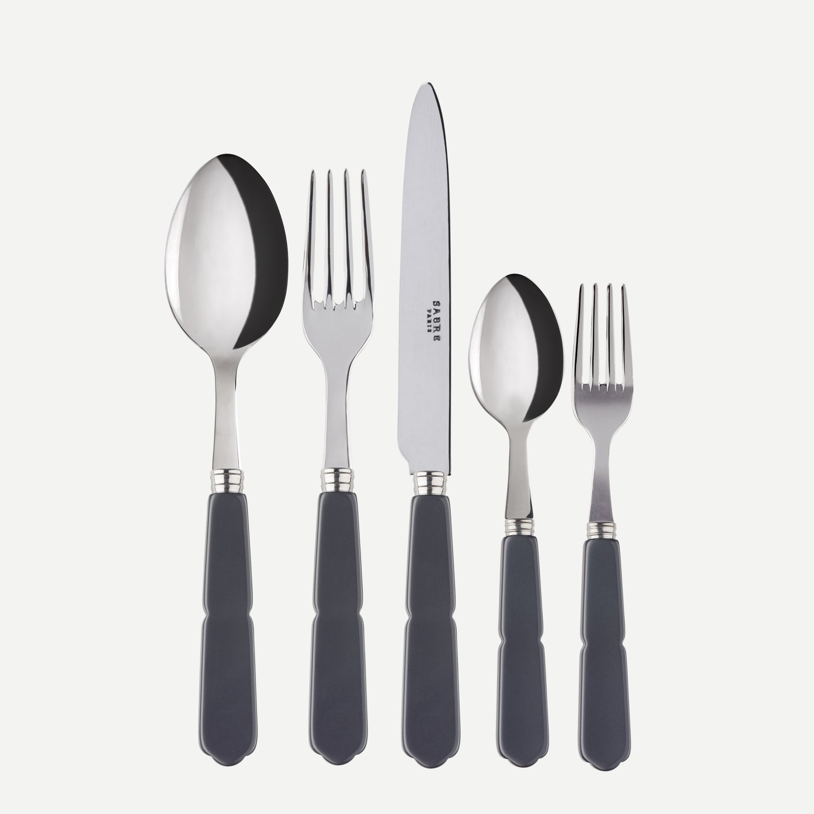 Gustave, Gris - Set de 5 couverts de table