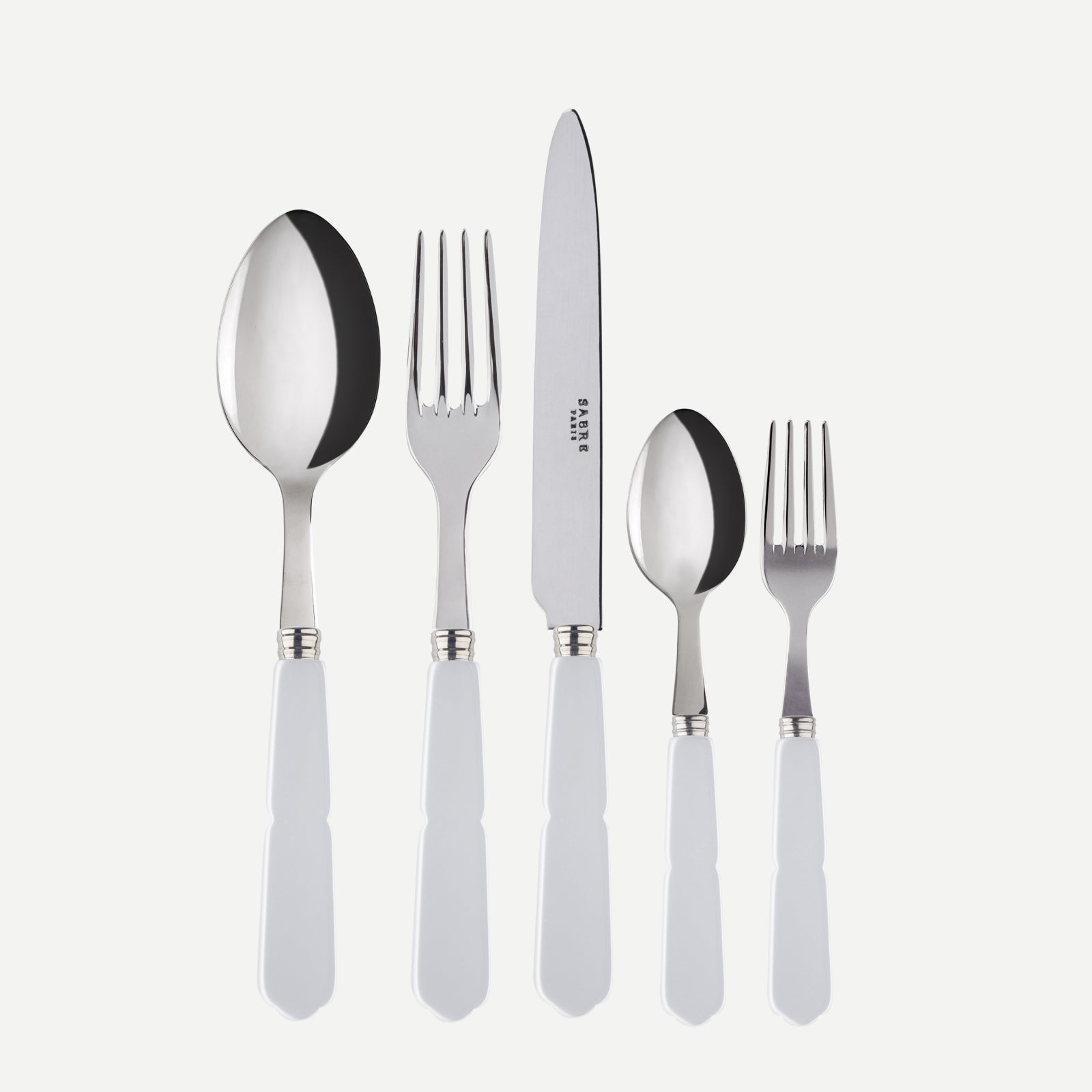 Gustave, Blanc - Set de 5 couverts de table