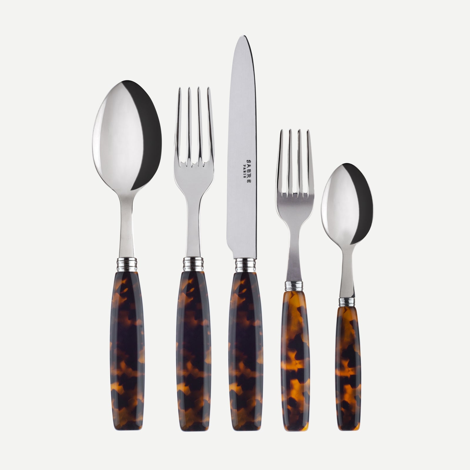 Djembe, Faux Tortoise - 5 pieces cutlery set