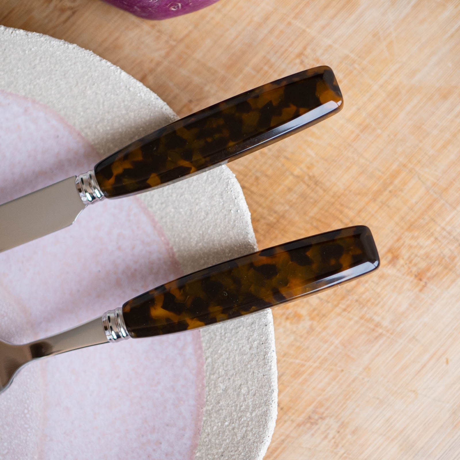 Djembe, Faux Tortoise - 24 pieces cutlery set