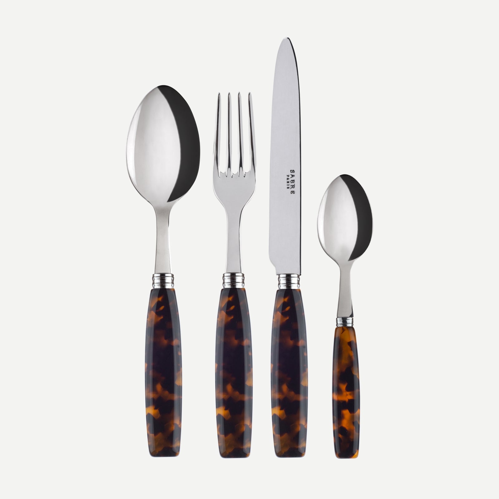 Djembe, Faux Tortoise - 4 pieces cutlery set