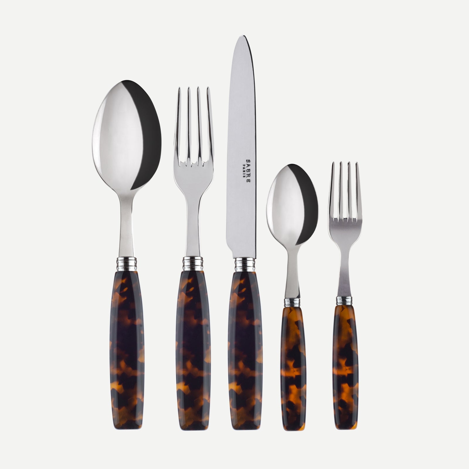 Djembe, Faux Tortoise - 5 pieces cutlery set