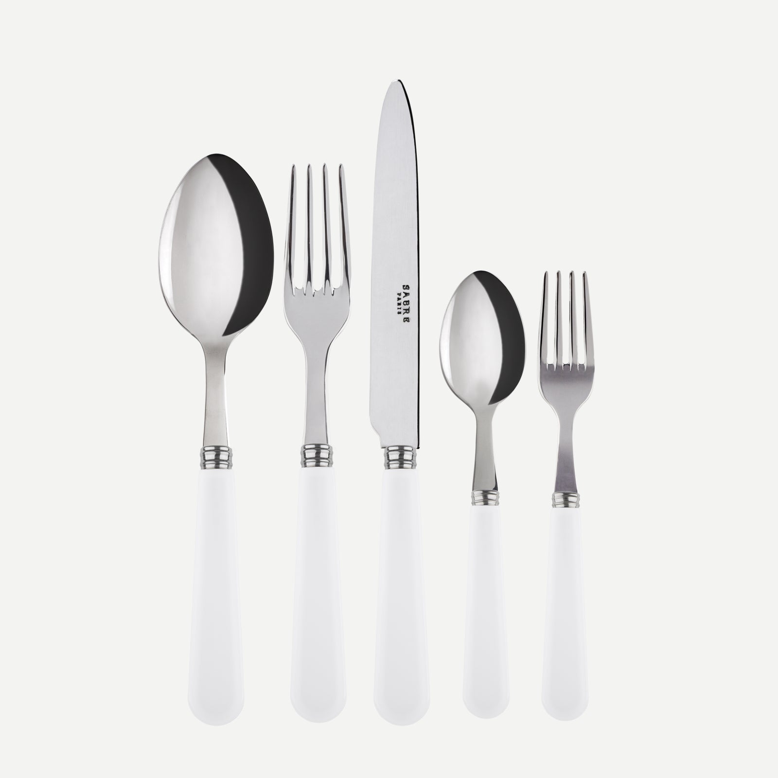 Duo, White - 5 pieces cutlery set
