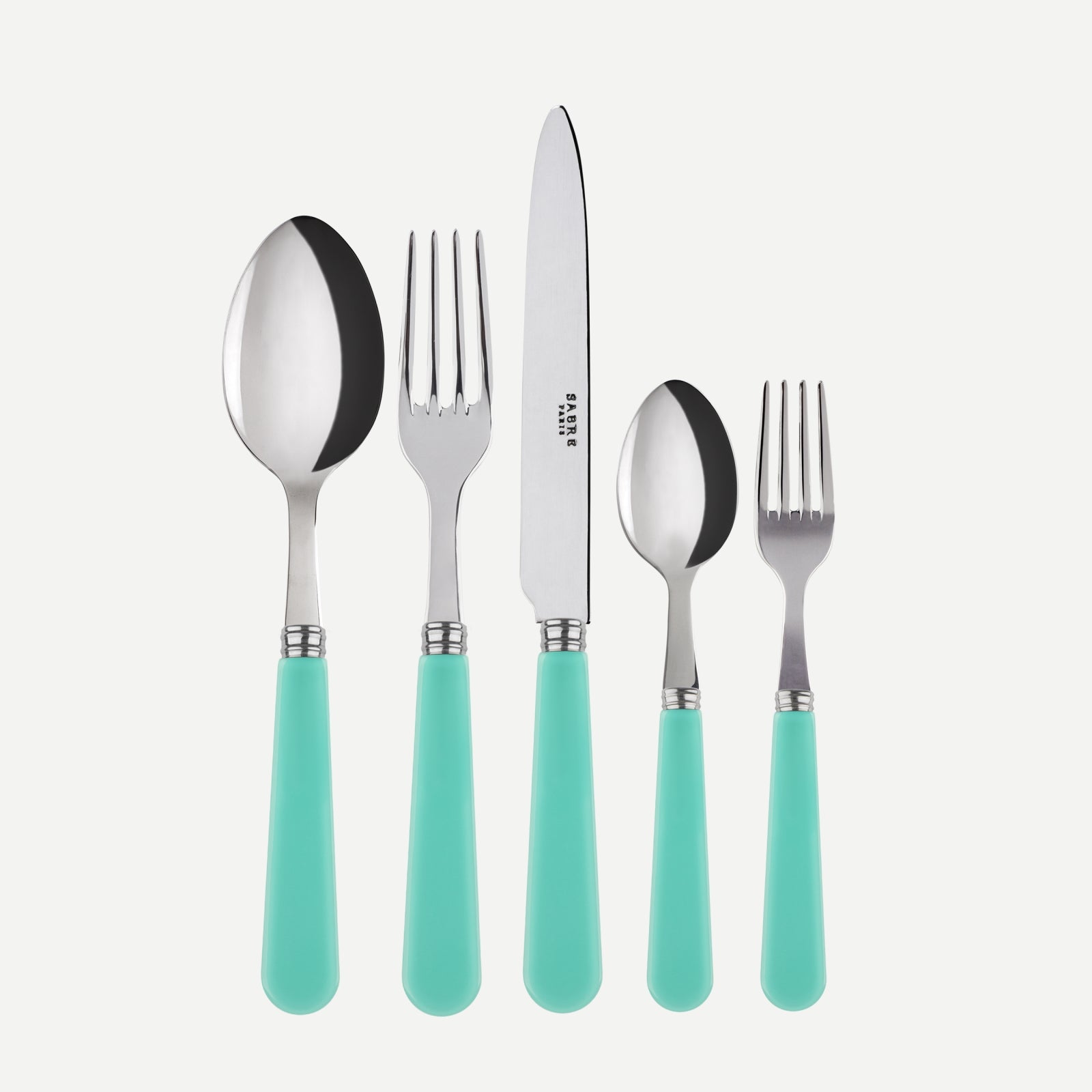 Duo, Turquoise - Set de 5 couverts de table