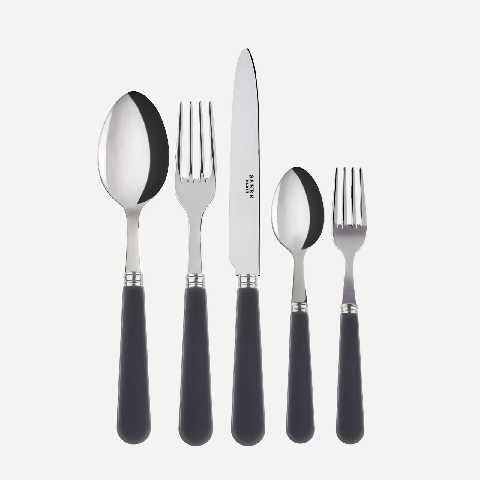 Duo, Dark grey - 5 pieces cutlery set