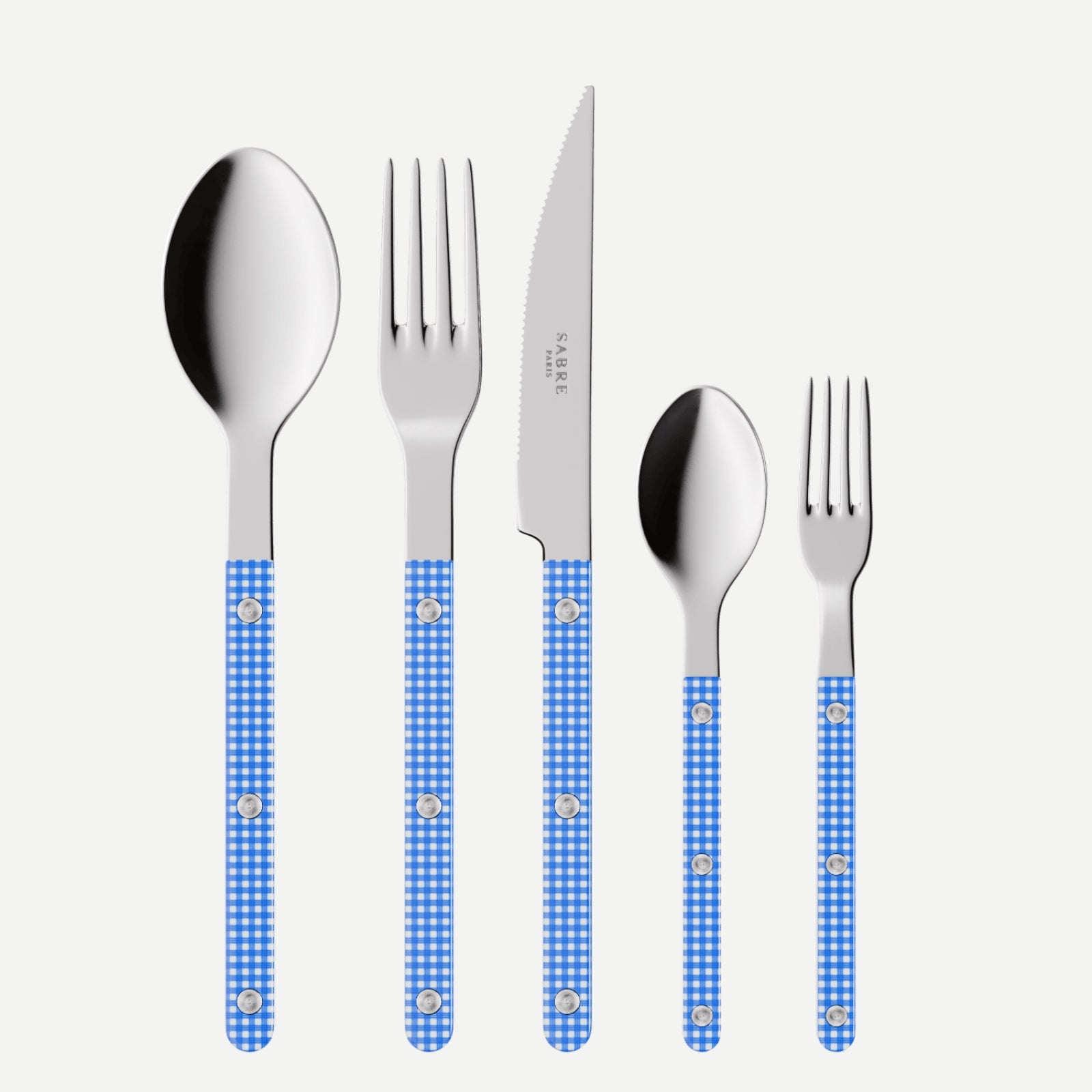 Bistrot Vichy, Blau - Essbesteck-Set - 5-teilig