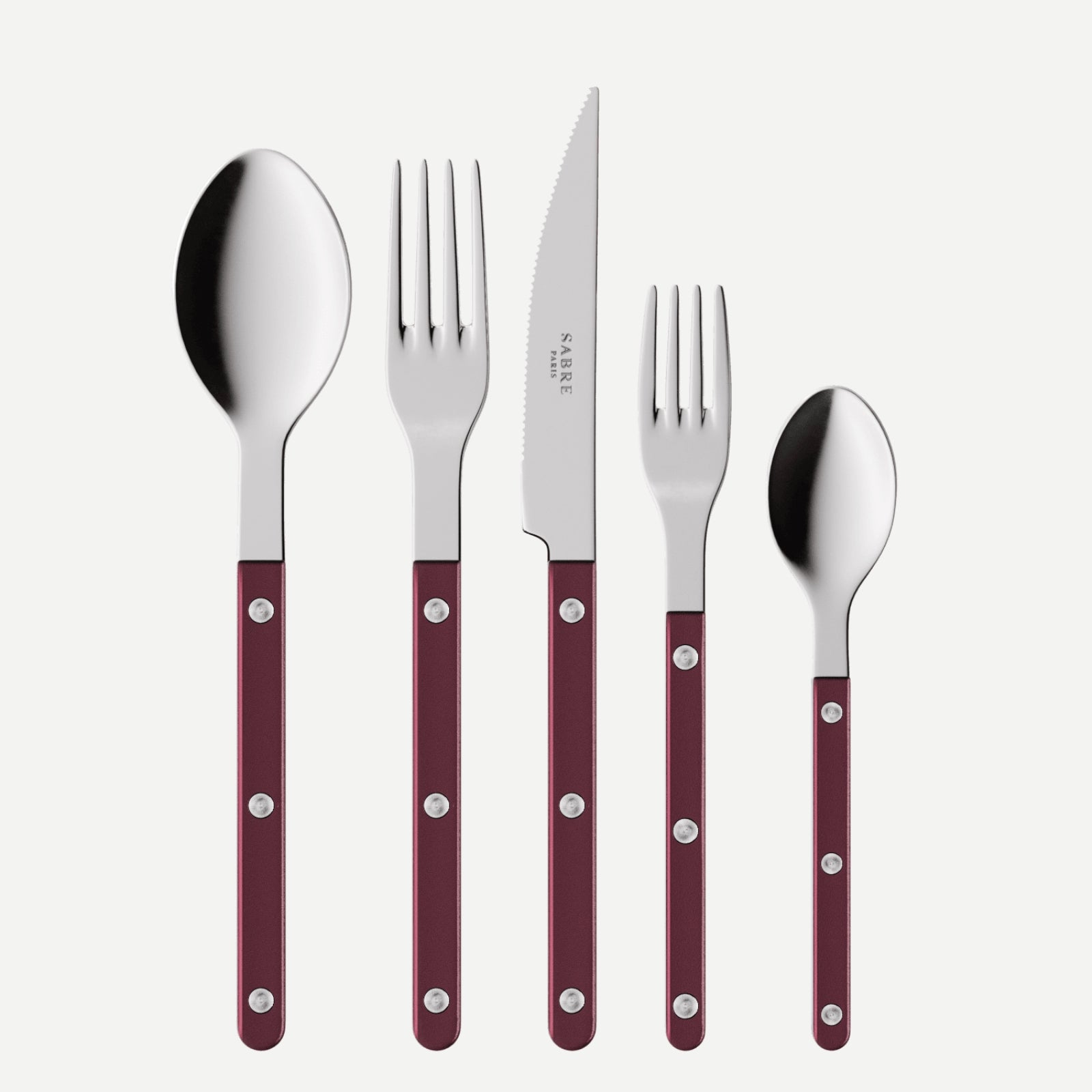 Bistrot Pearly, Aubergine - Set de 5 couverts de table