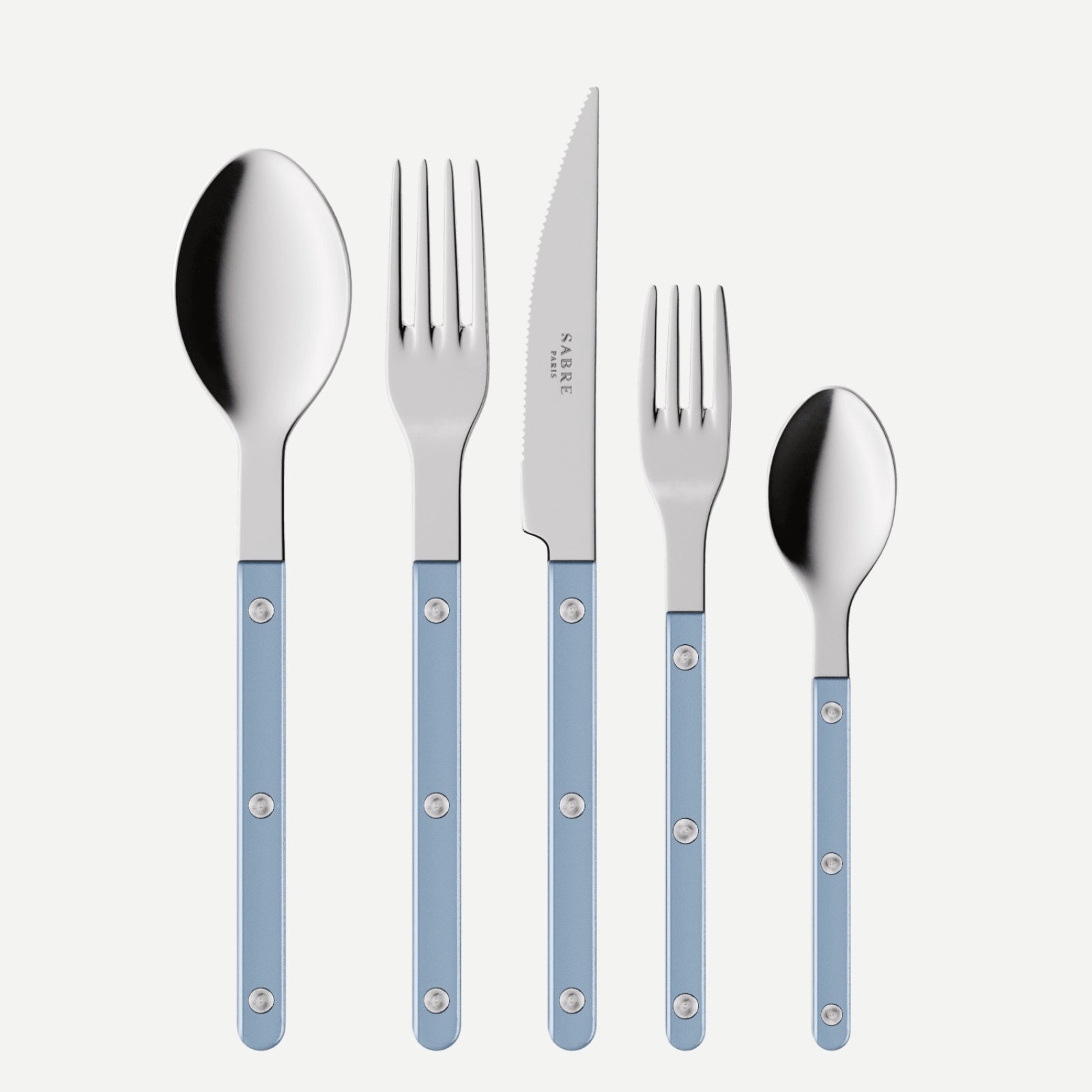 Bistrot Pearly, Bleu clair - Set de 5 couverts de table