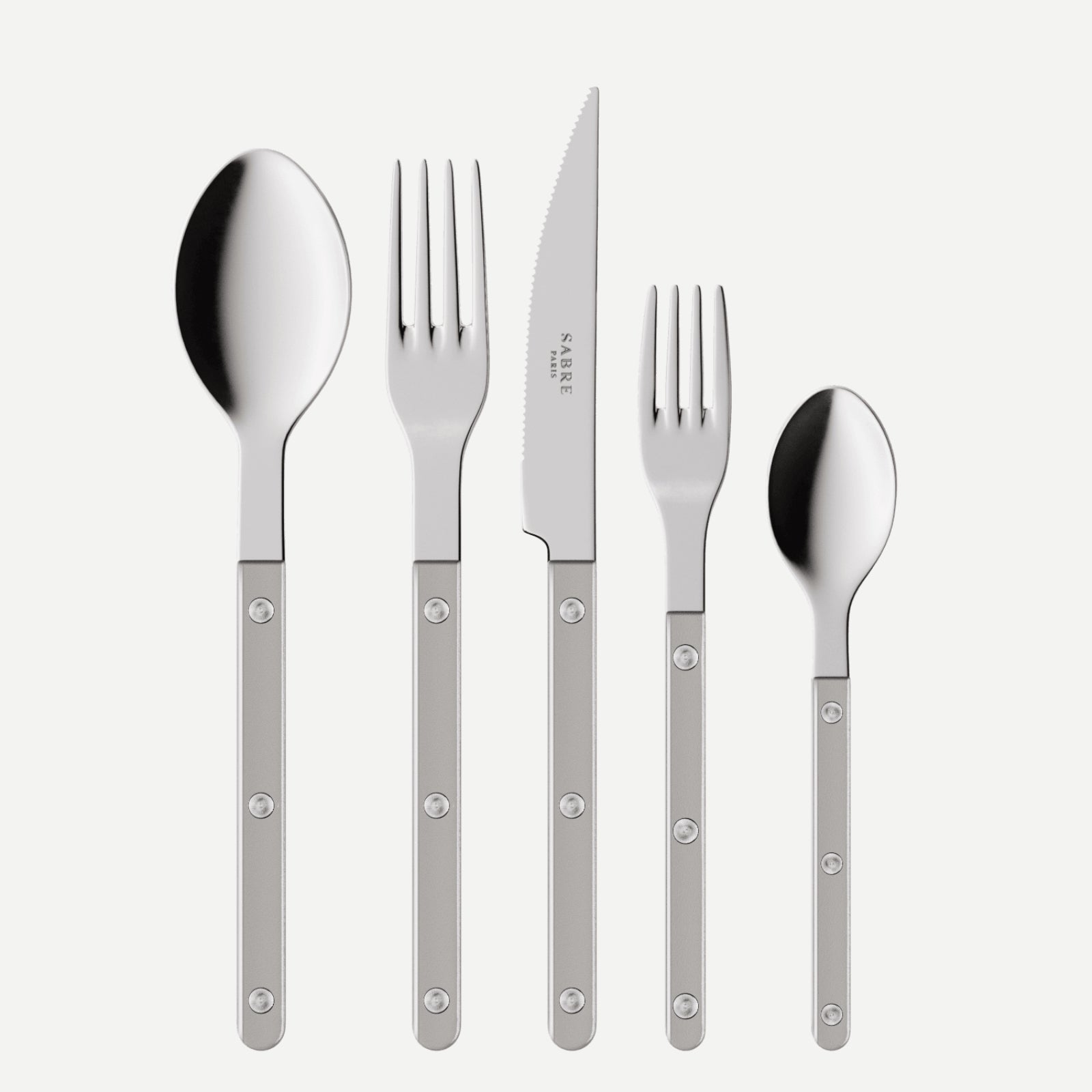 Bistrot Pearly, Gris - Set de 5 couverts de table