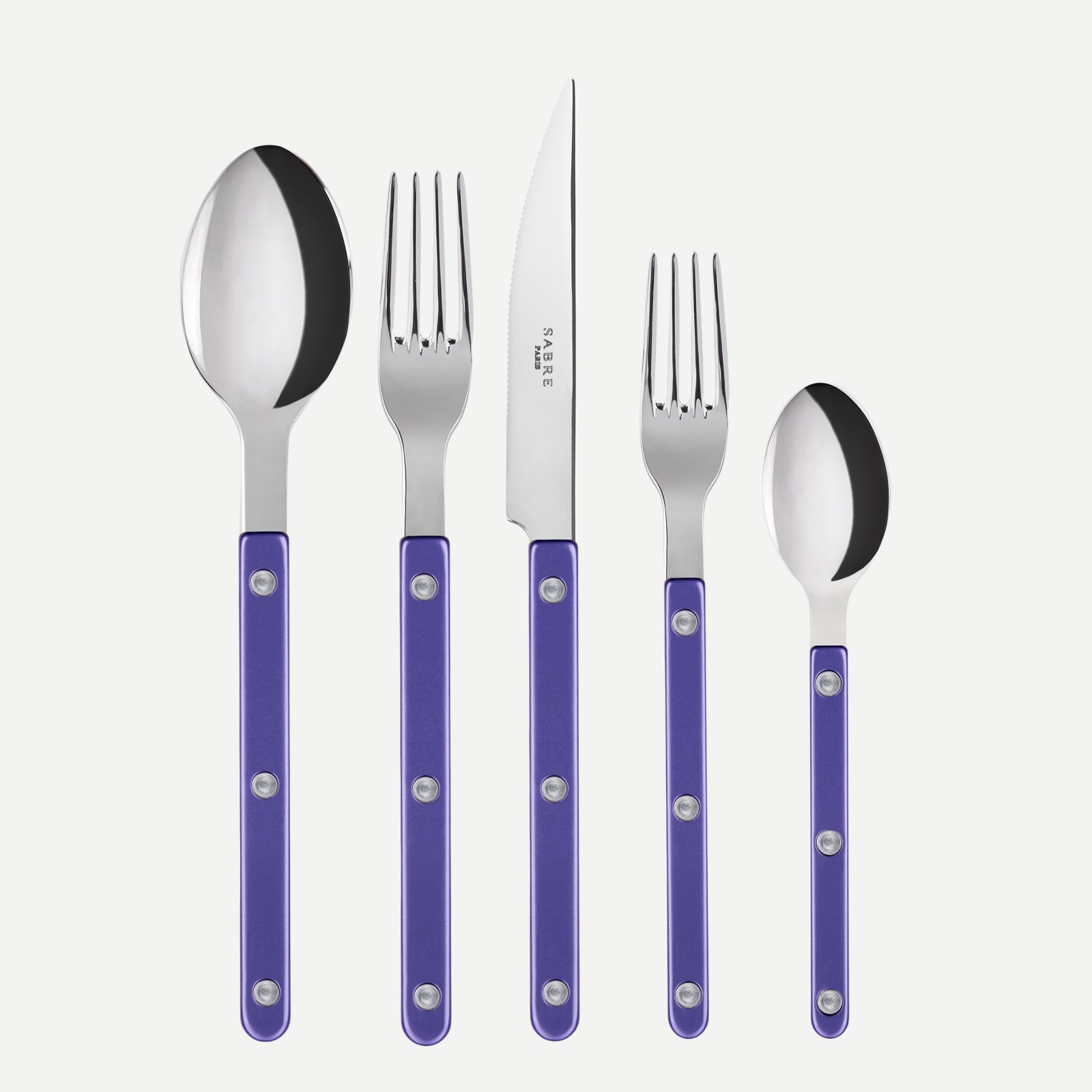 Bistrot Pearly, Violet - Set de 5 couverts de table