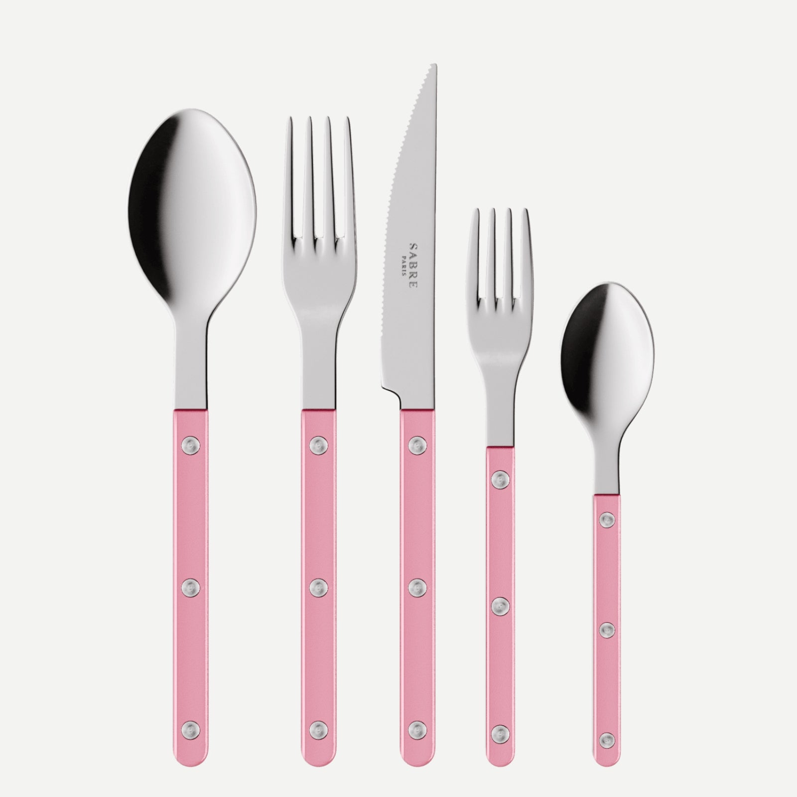 Bistrot Pearly, Rose dragée - Set de 5 couverts de table