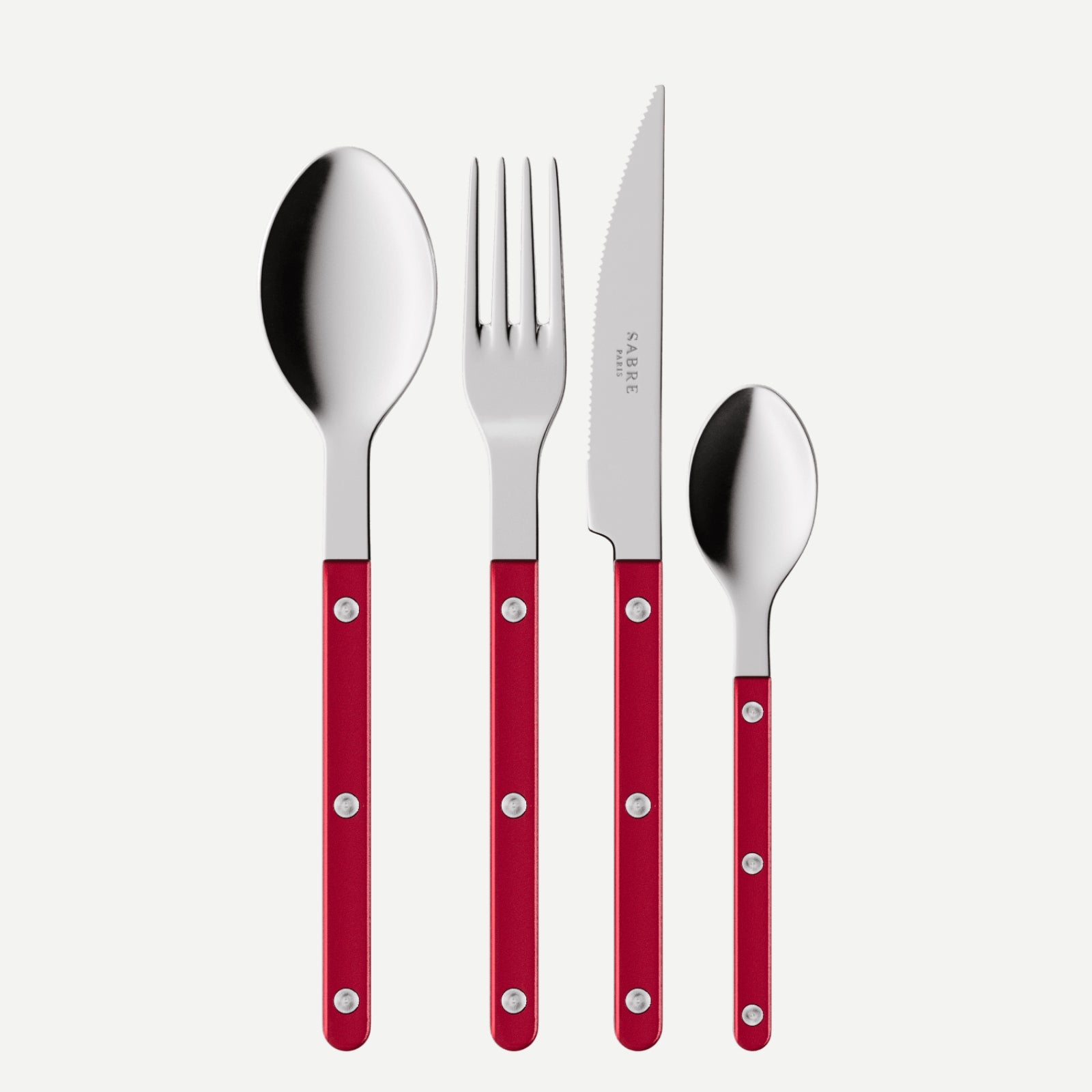 Bistrot Pearly, Rouge - Set de 4 couverts de table