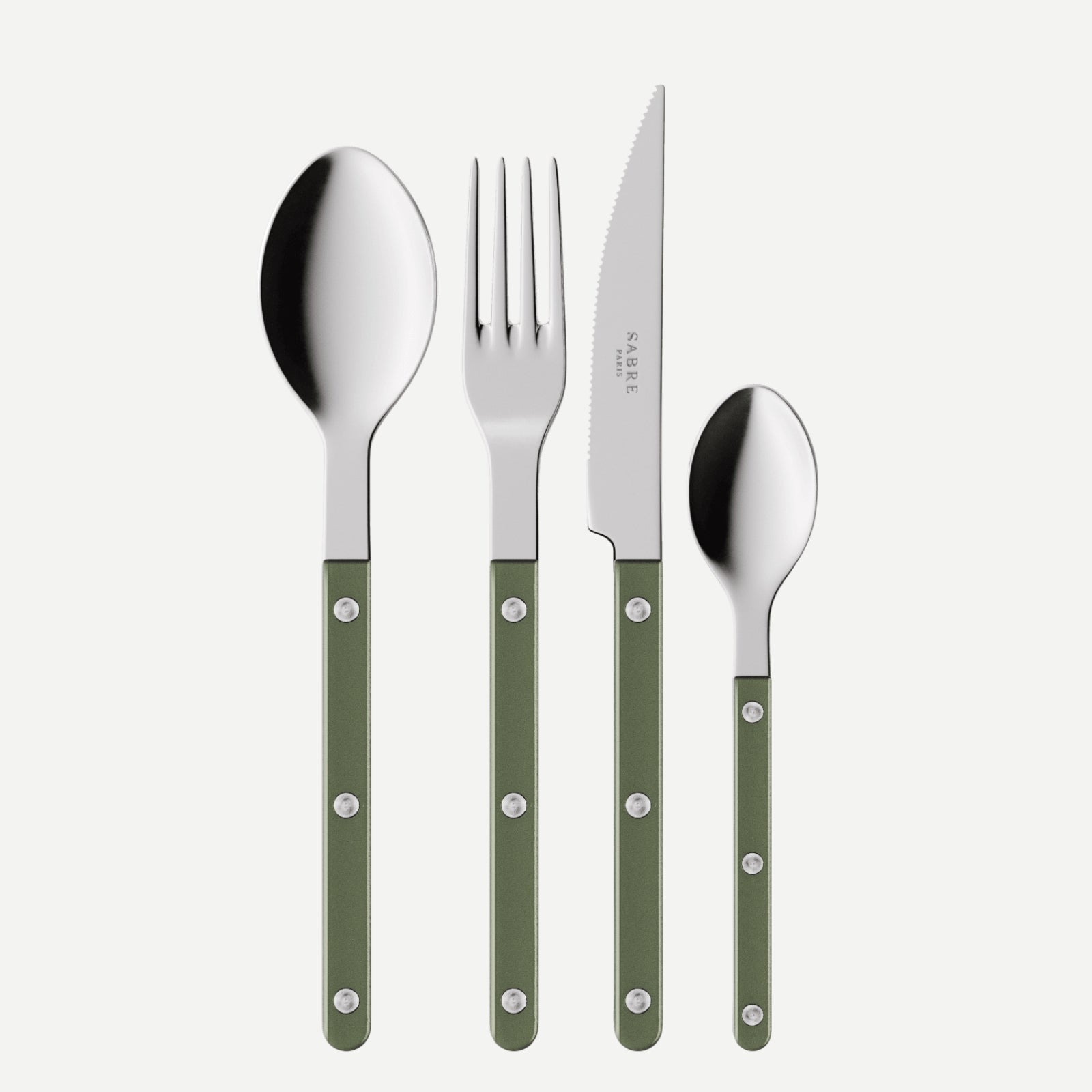 Bistrot Pearly, Dark green - 4 pieces cutlery set