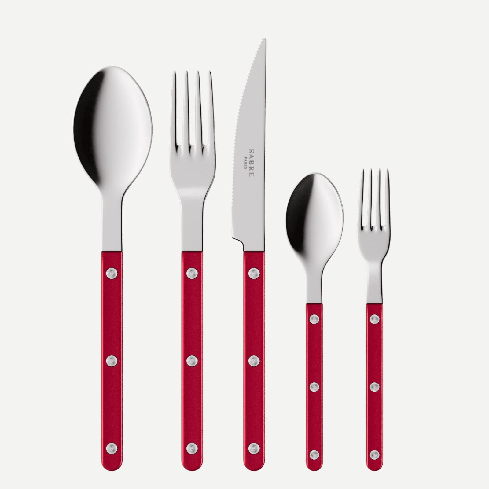 Bistrot Pearly, Red - 5 pieces cutlery set