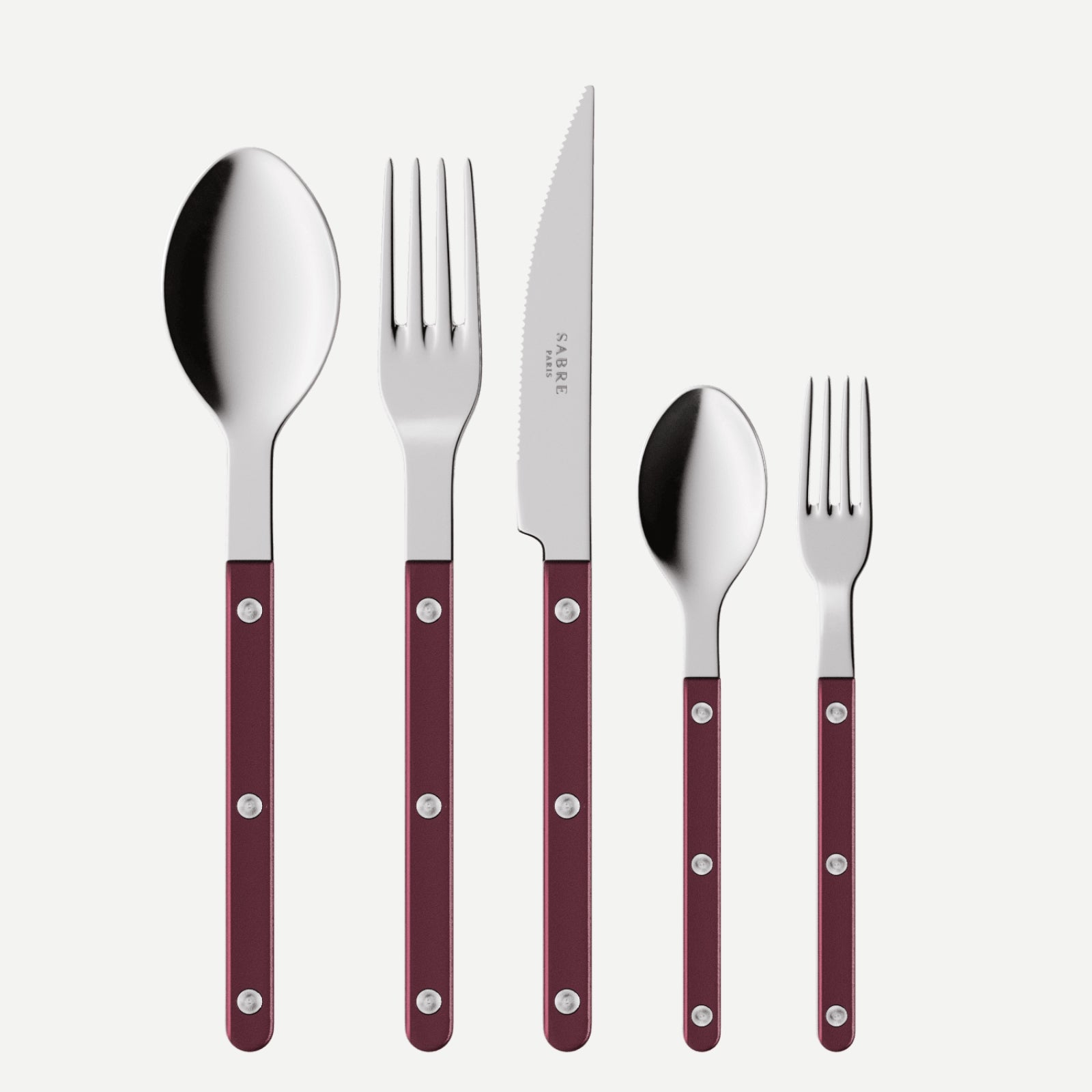 Bistrot Pearly, Aubergine - 5 pieces cutlery set