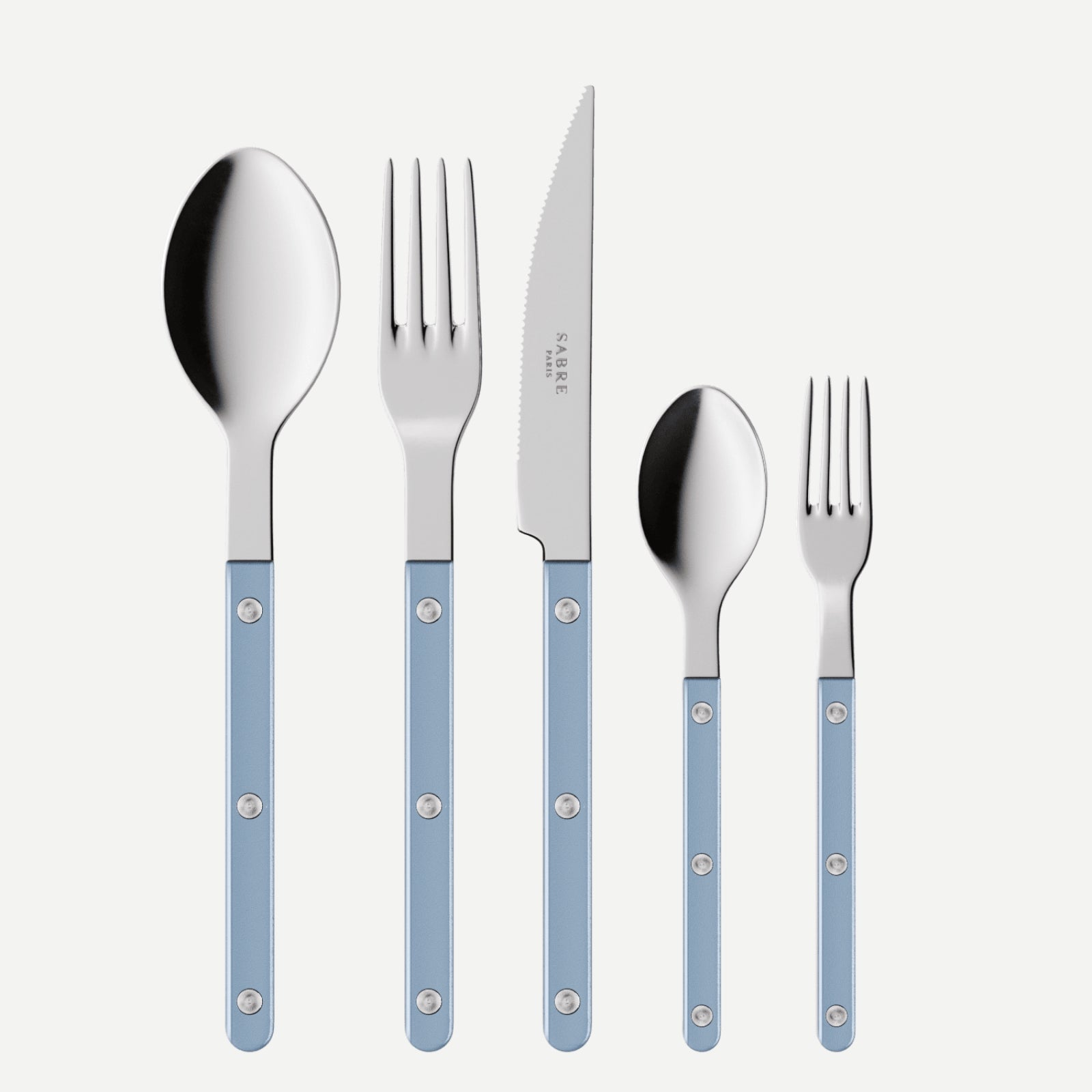 Bistrot Pearly, Light blue - 5 pieces cutlery set