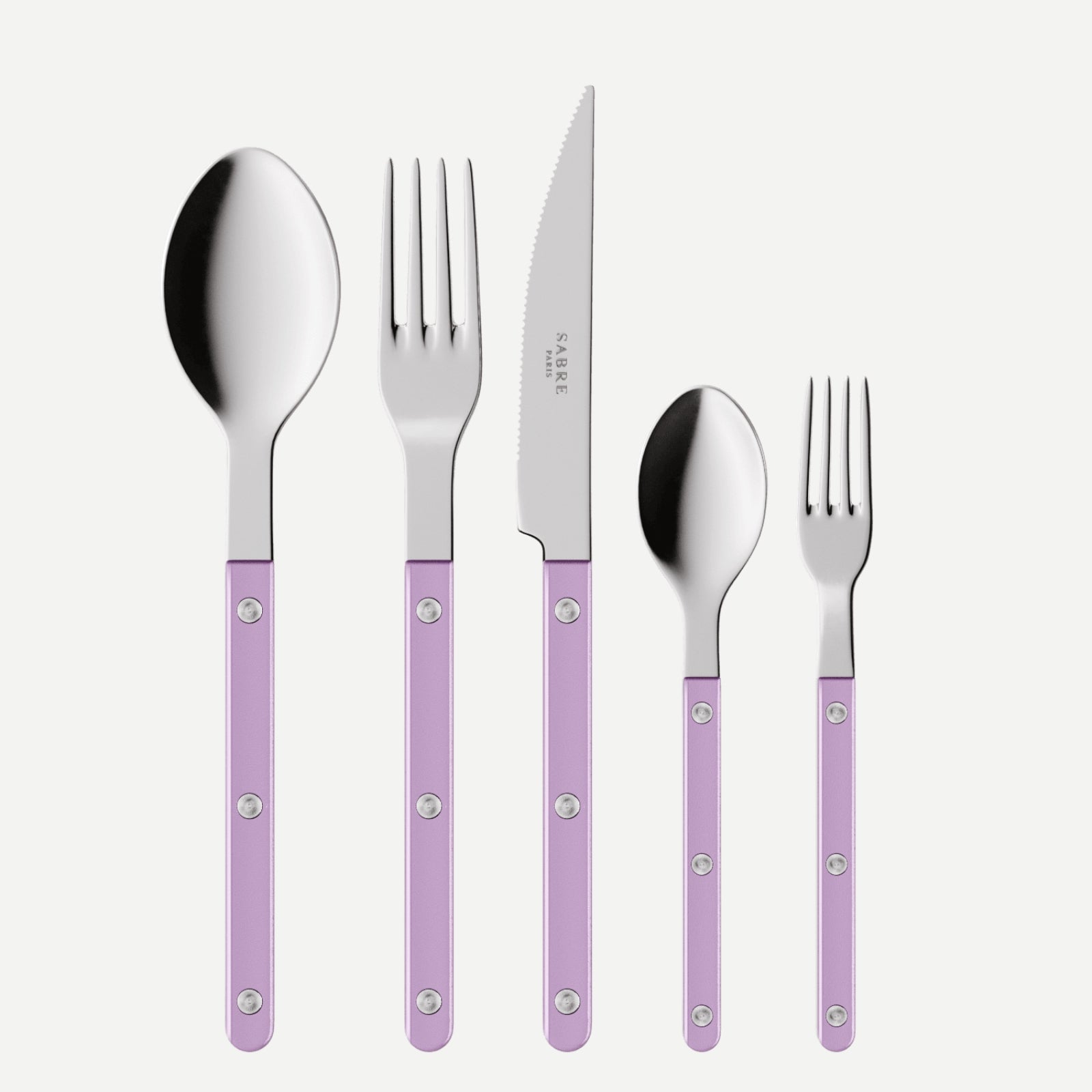 Bistrot Pearly, Lilas - Set de 5 couverts de table