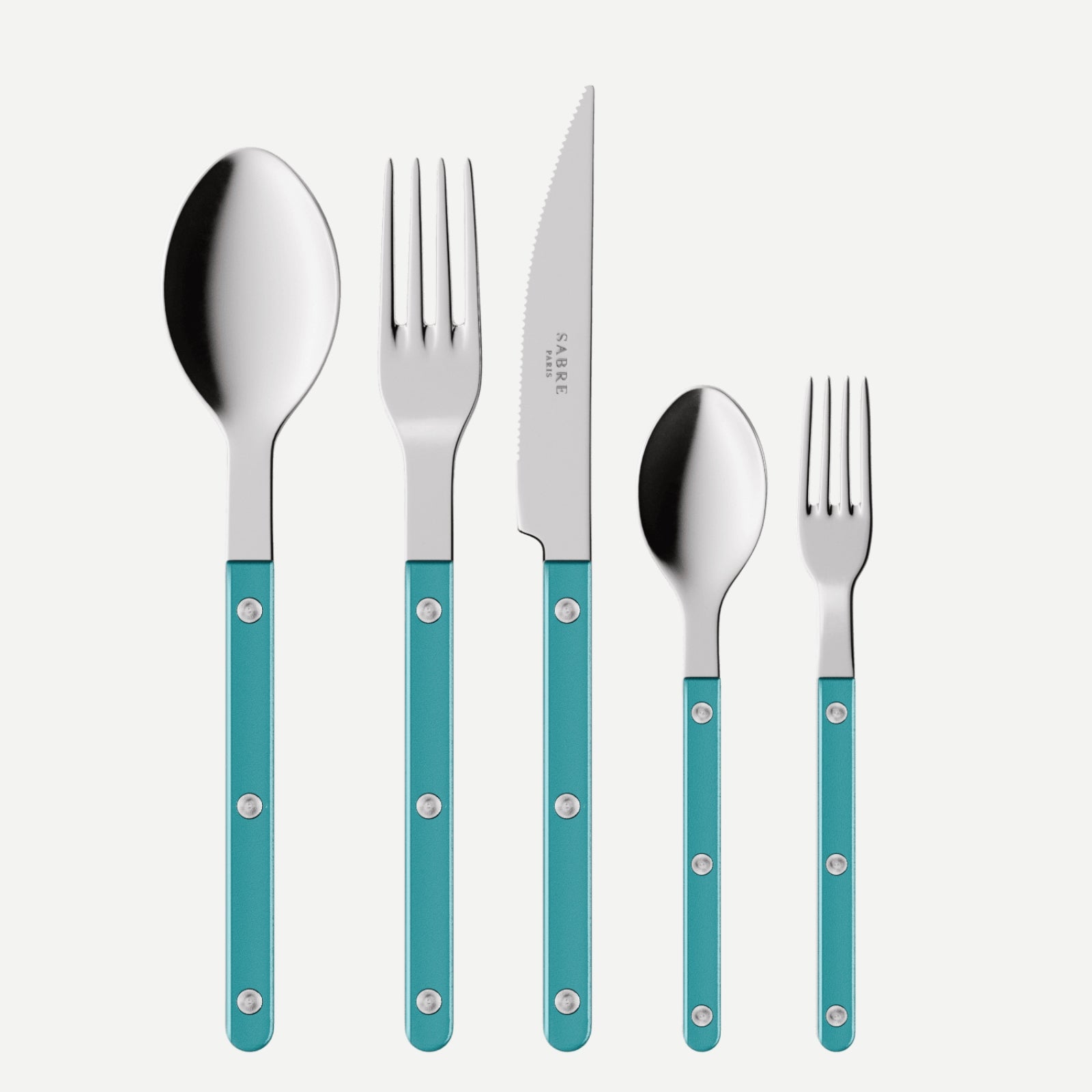 Bistrot Pearly, Turquoise - 5 pieces cutlery set