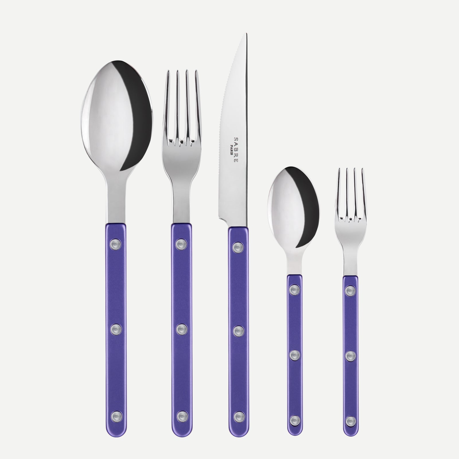 Bistrot Pearly, Violet - Set de 5 couverts de table