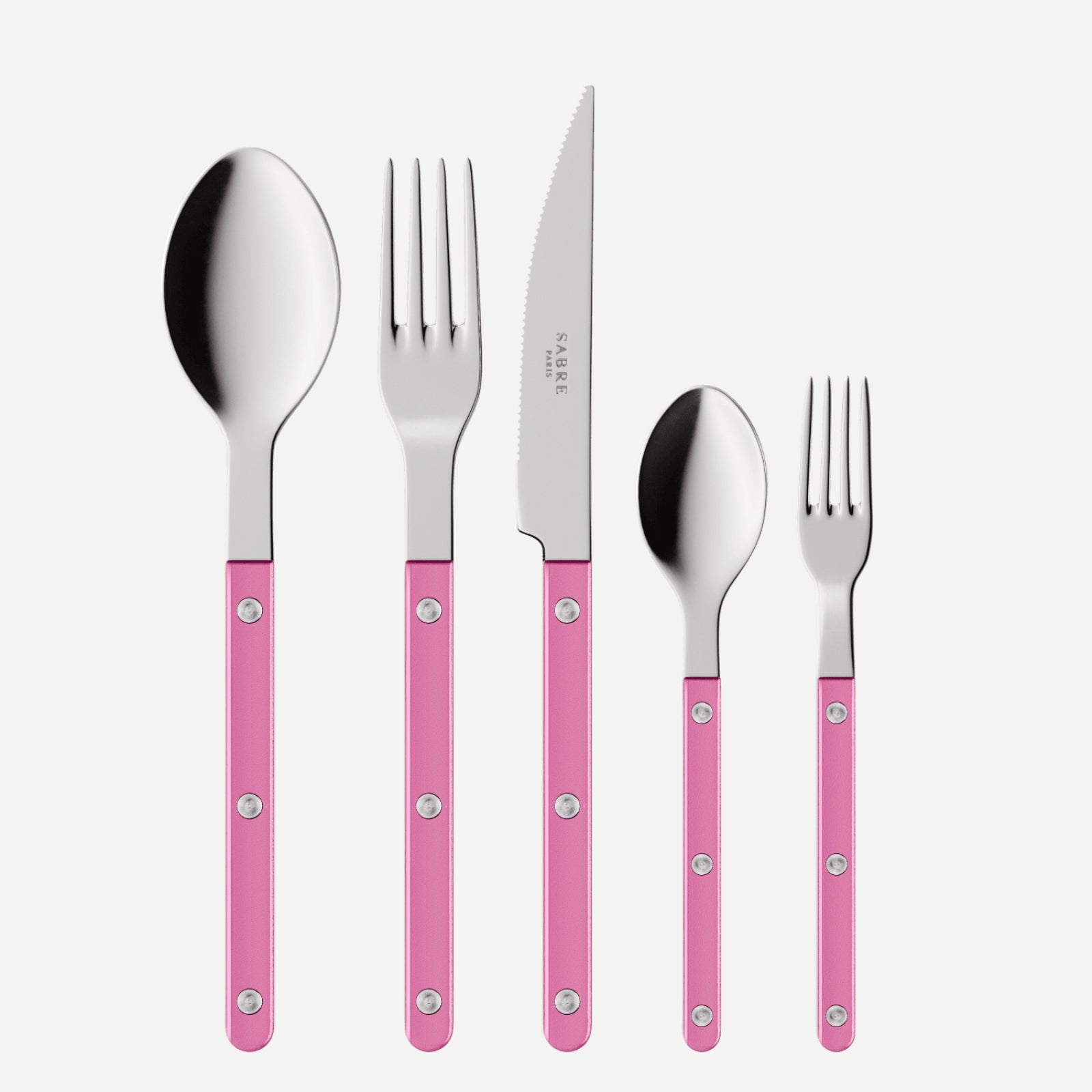 Bistrot Pearly, Rose - Set de 5 couverts de table