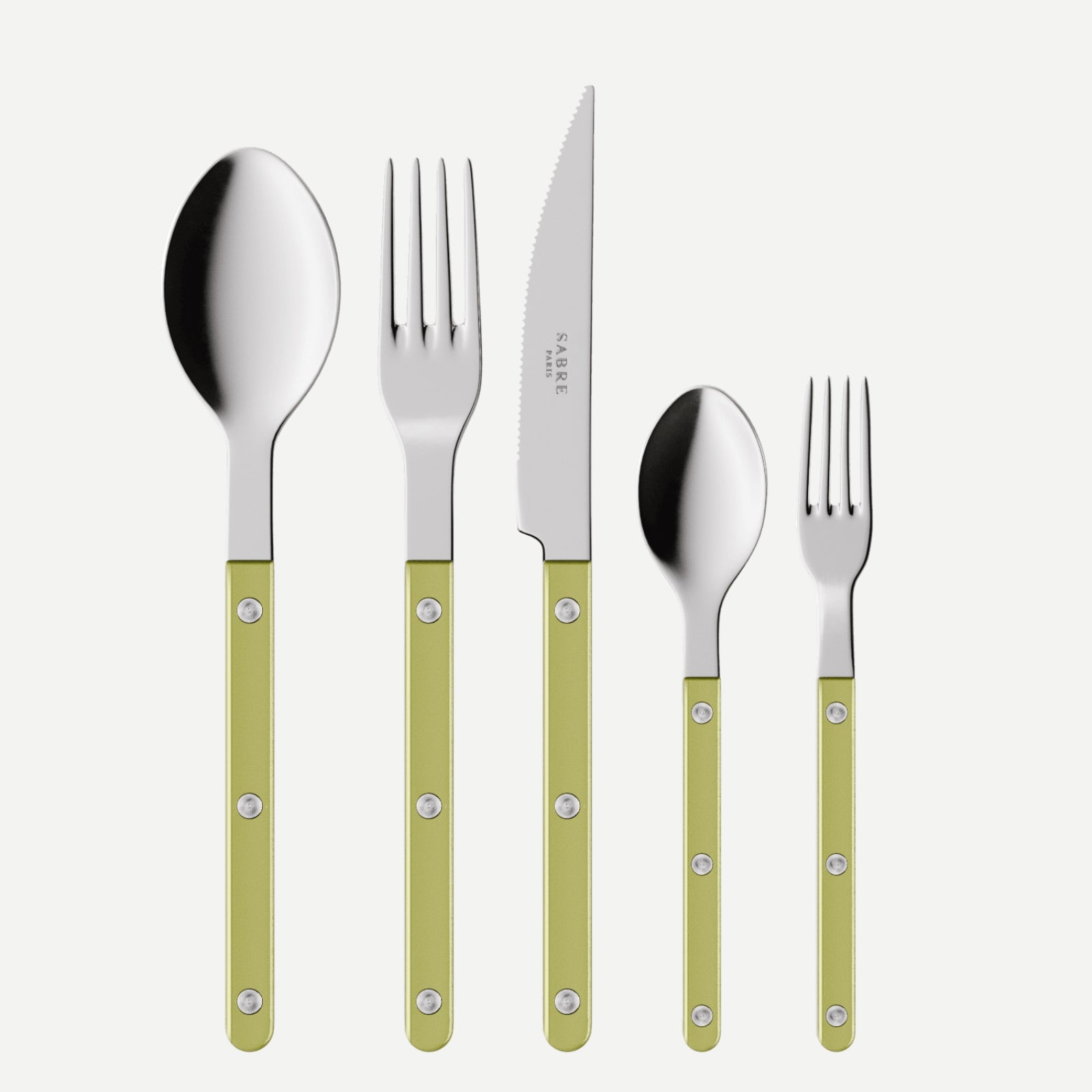 Bistrot Pearly, Moss - 5 pieces cutlery set