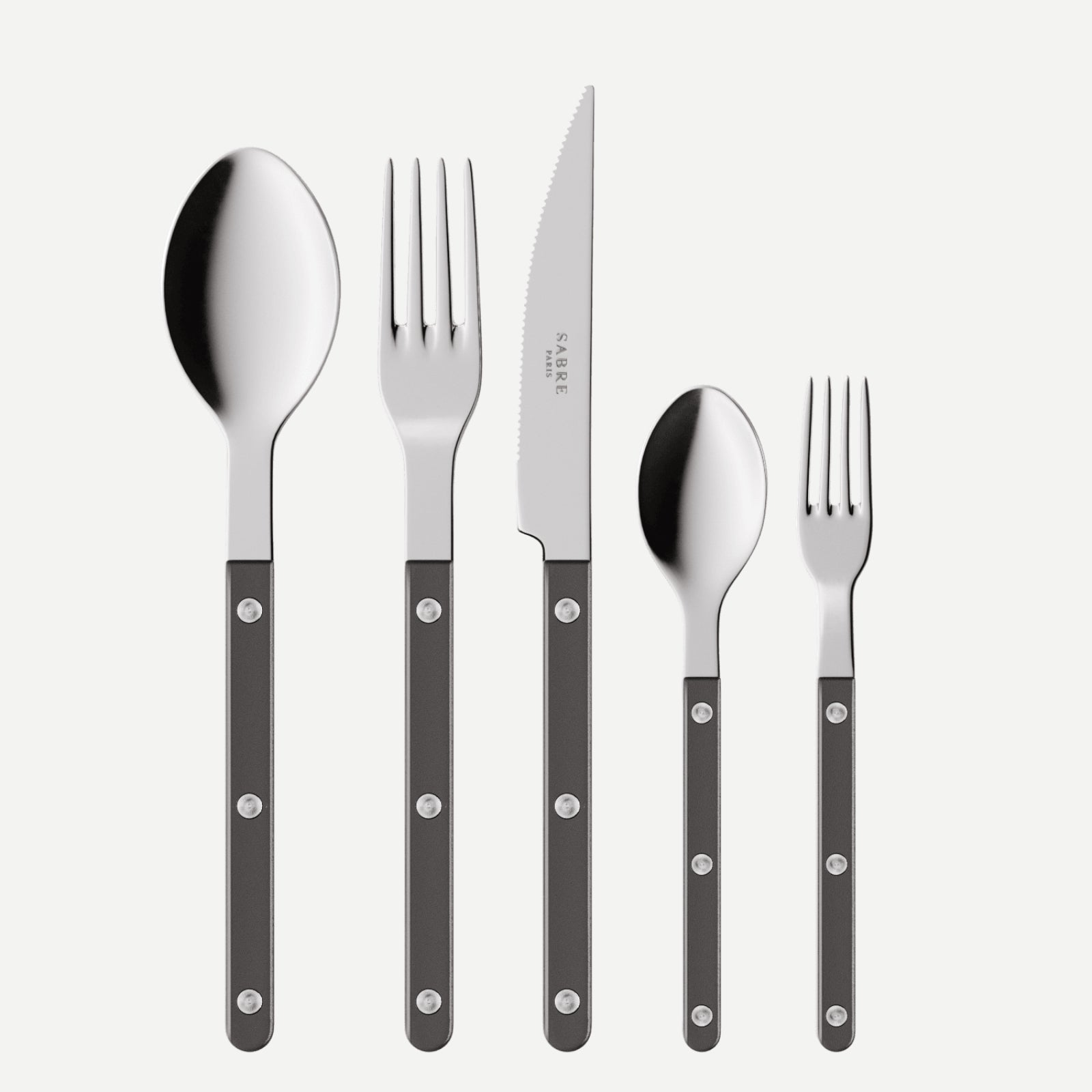 Bistrot Pearly, Dark grey - 5 pieces cutlery set