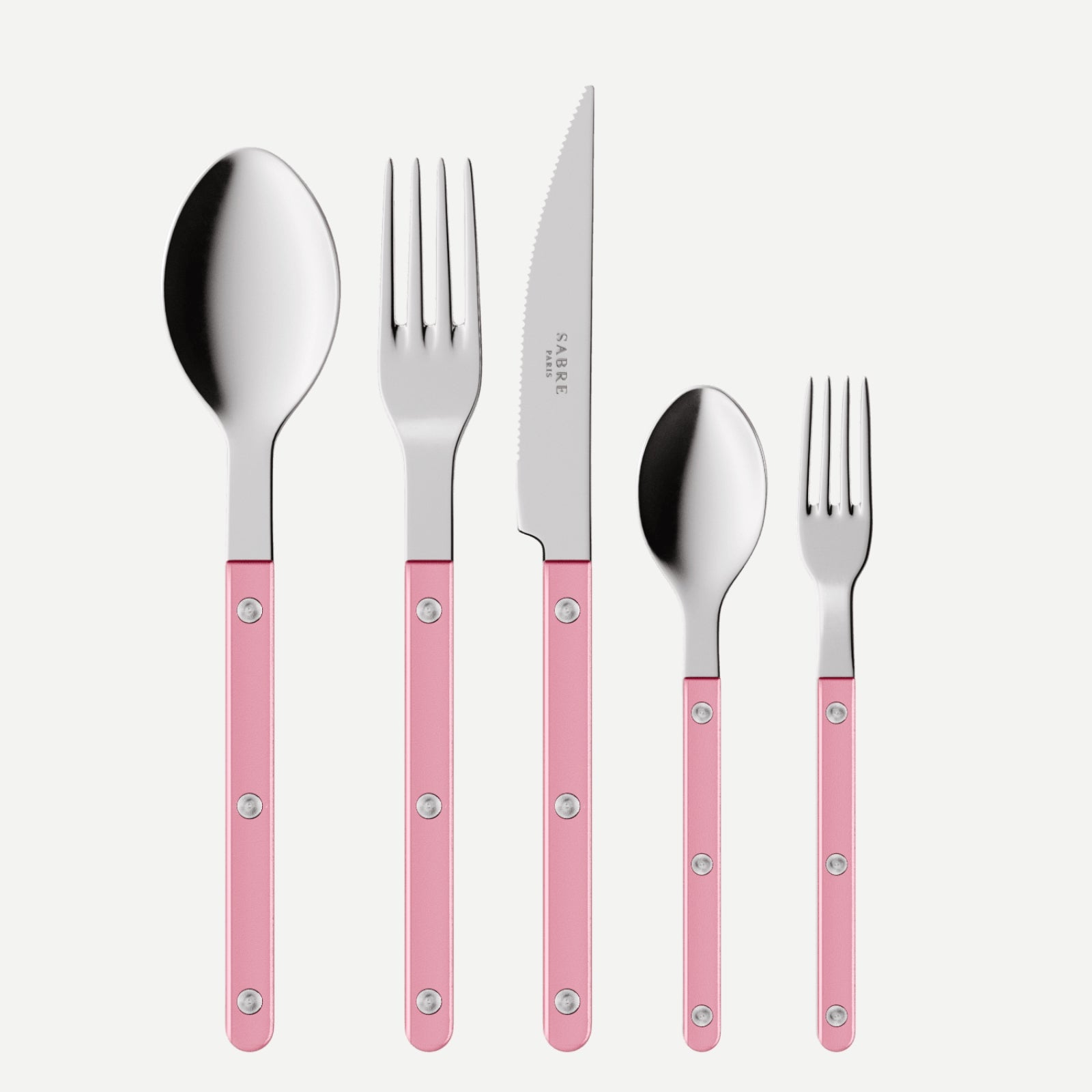 Bistrot Pearly, Rose dragée - Set de 5 couverts de table