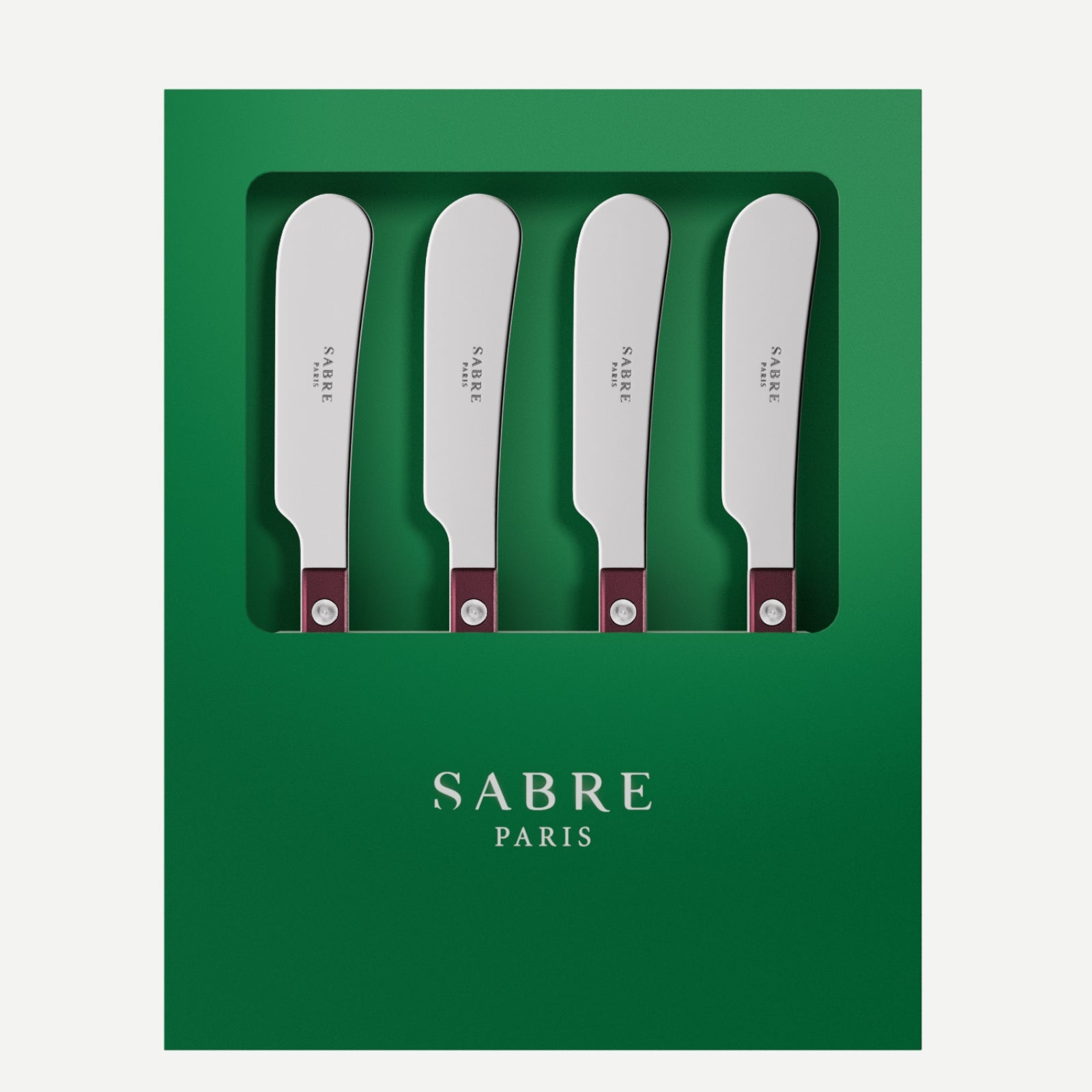 Bistrot Pearly, Aubergine - Box mit 4 Streichmesser