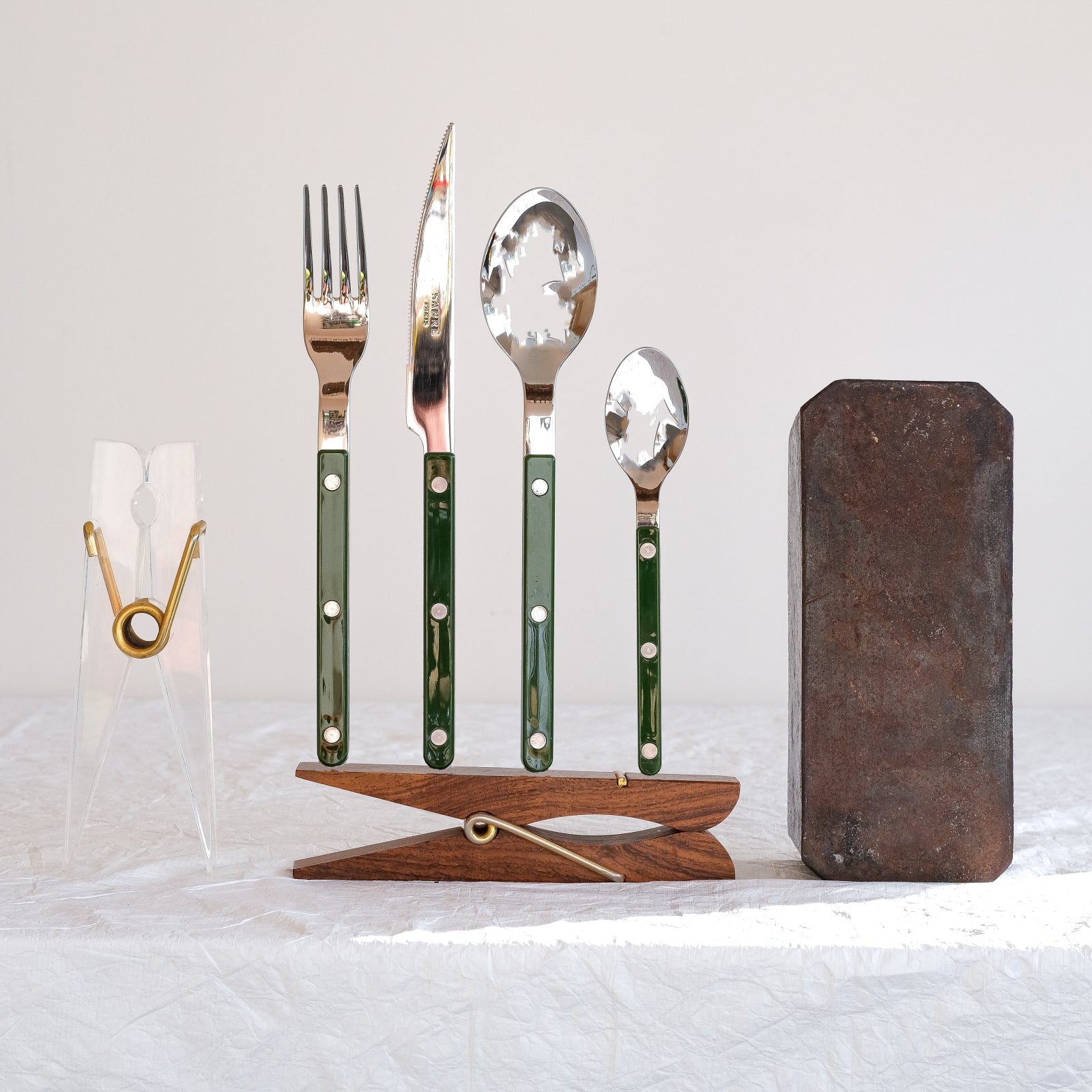 Bistrot Uni, Vert - Fourchette de table