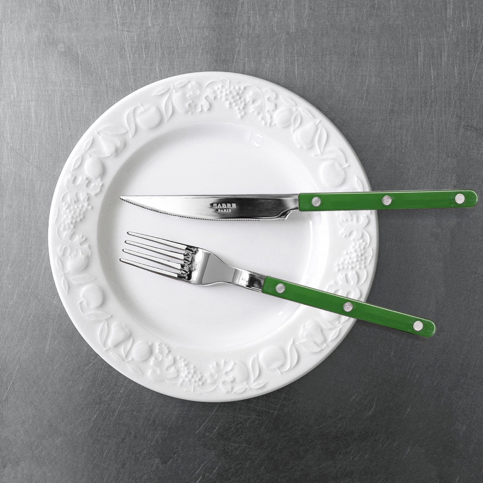 Bistrot Uni, Vert - Set de 5 couverts de table