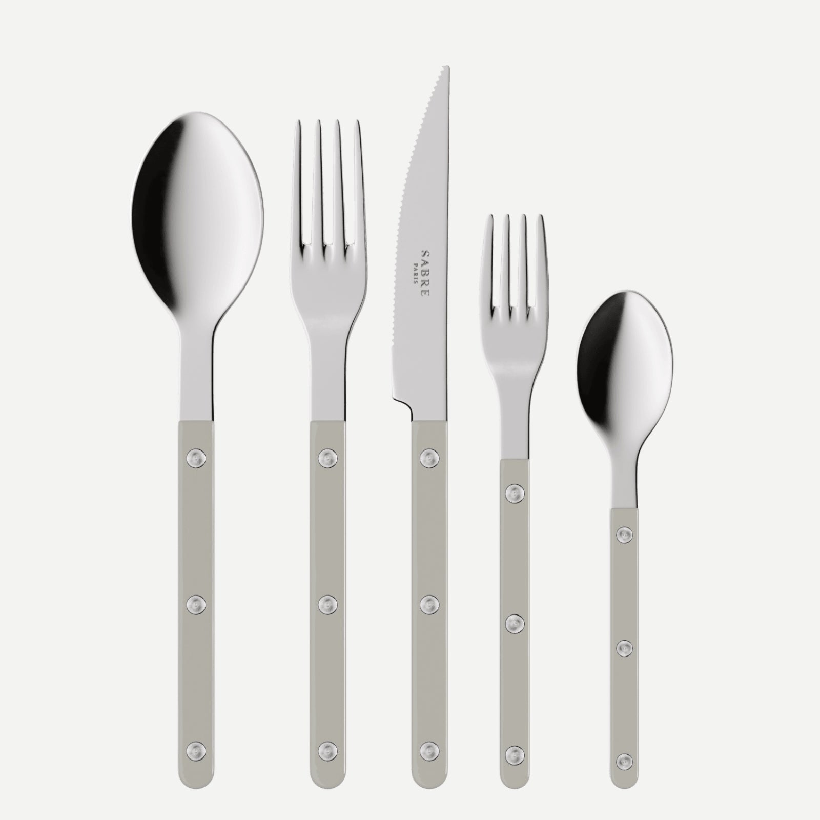 Bistrot Uni, Gris - Set de 5 couverts de table
