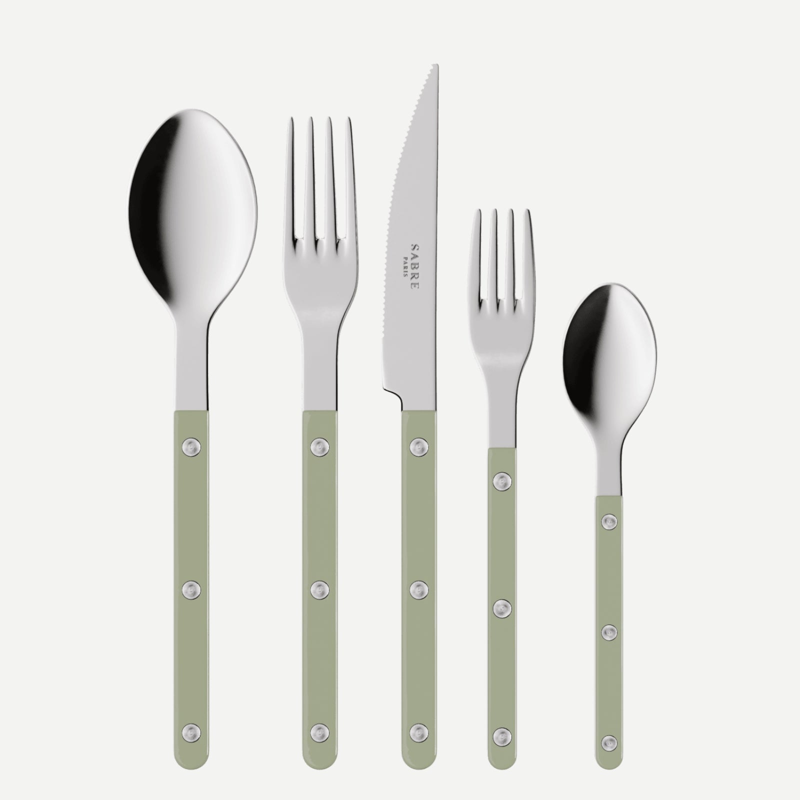 Bistrot Uni, Asperge - Set de 5 couverts de table