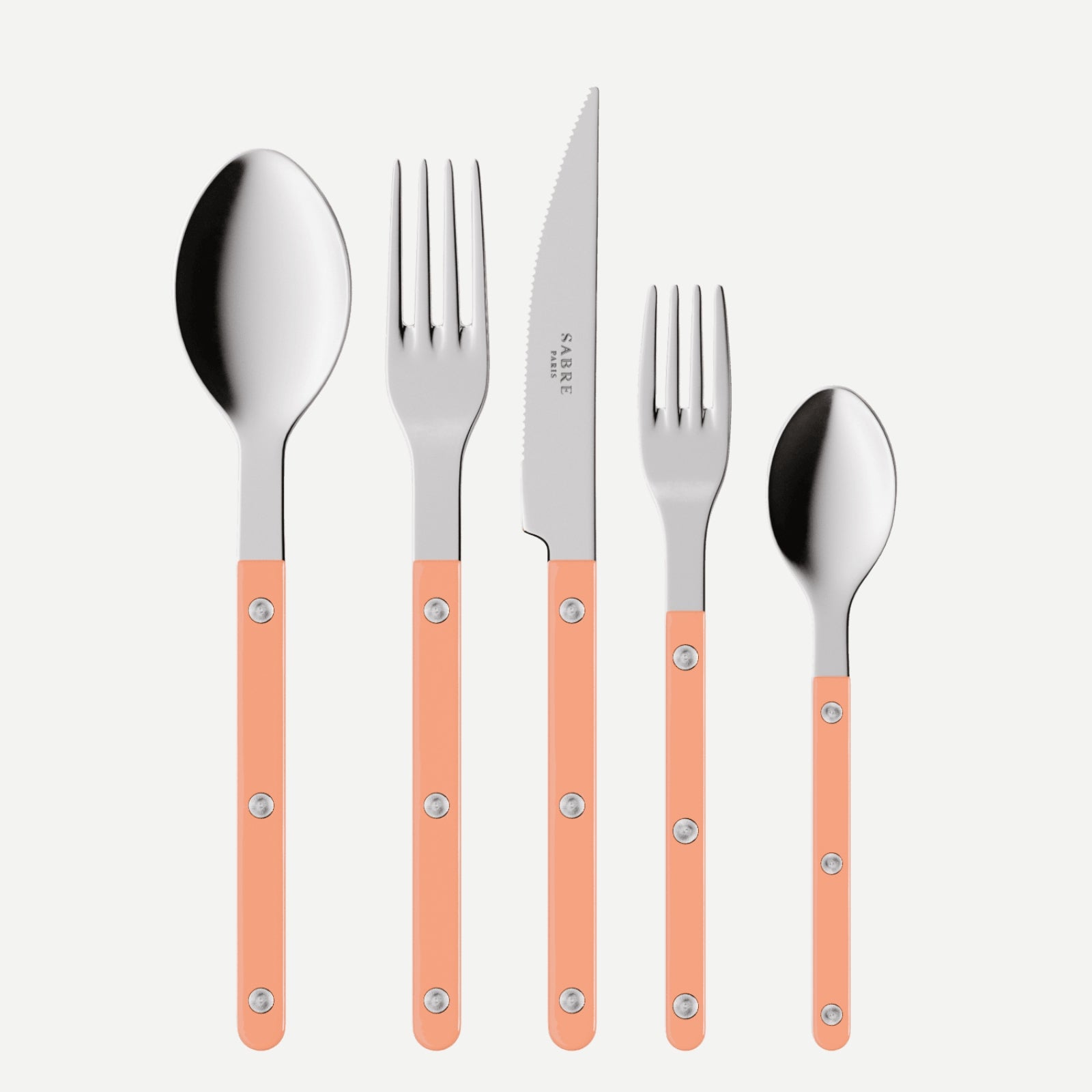 Bistrot Uni, Rose nude - Set de 5 couverts de table