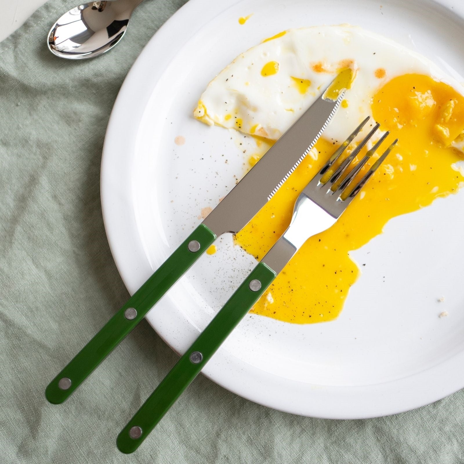 Bistrot Effen, Groen - 4-delig bestekset