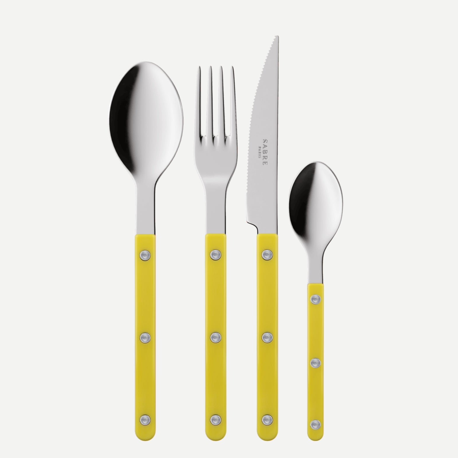 Bistrot Solid, Yellow - 4 pieces cutlery set